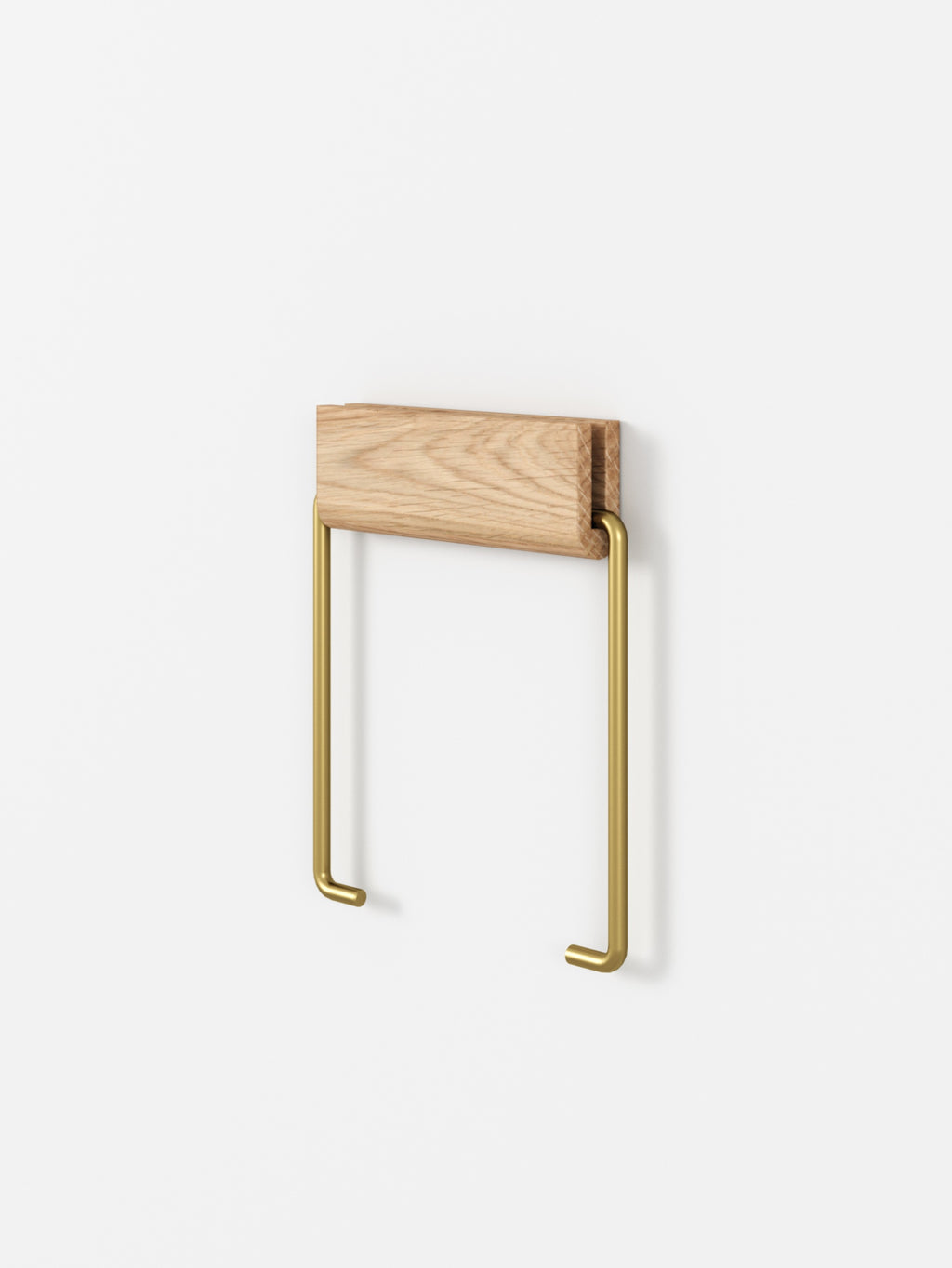 Elegant Oak & Brass Moebe Toilet Paper Holder - Durable & Stylish Design