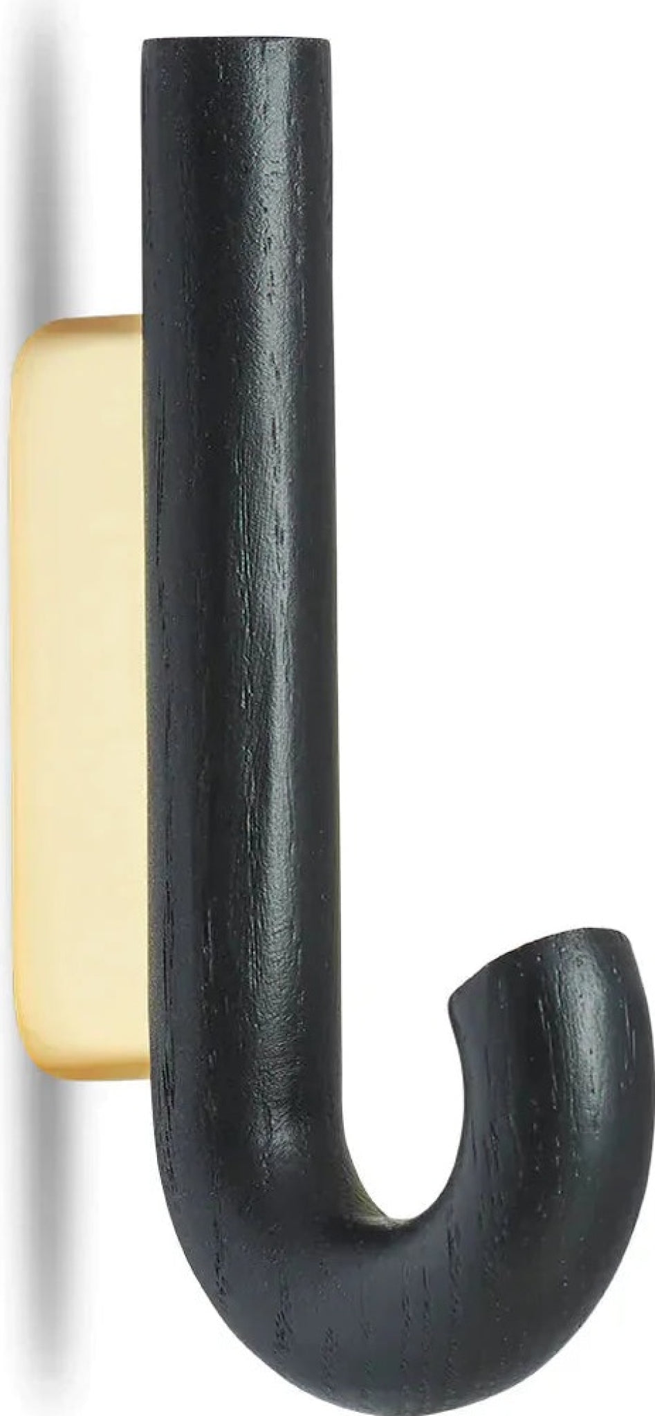 Gejst Hook Mini Wall Hook — Black Oak With Brass | Coat & Towel Hook