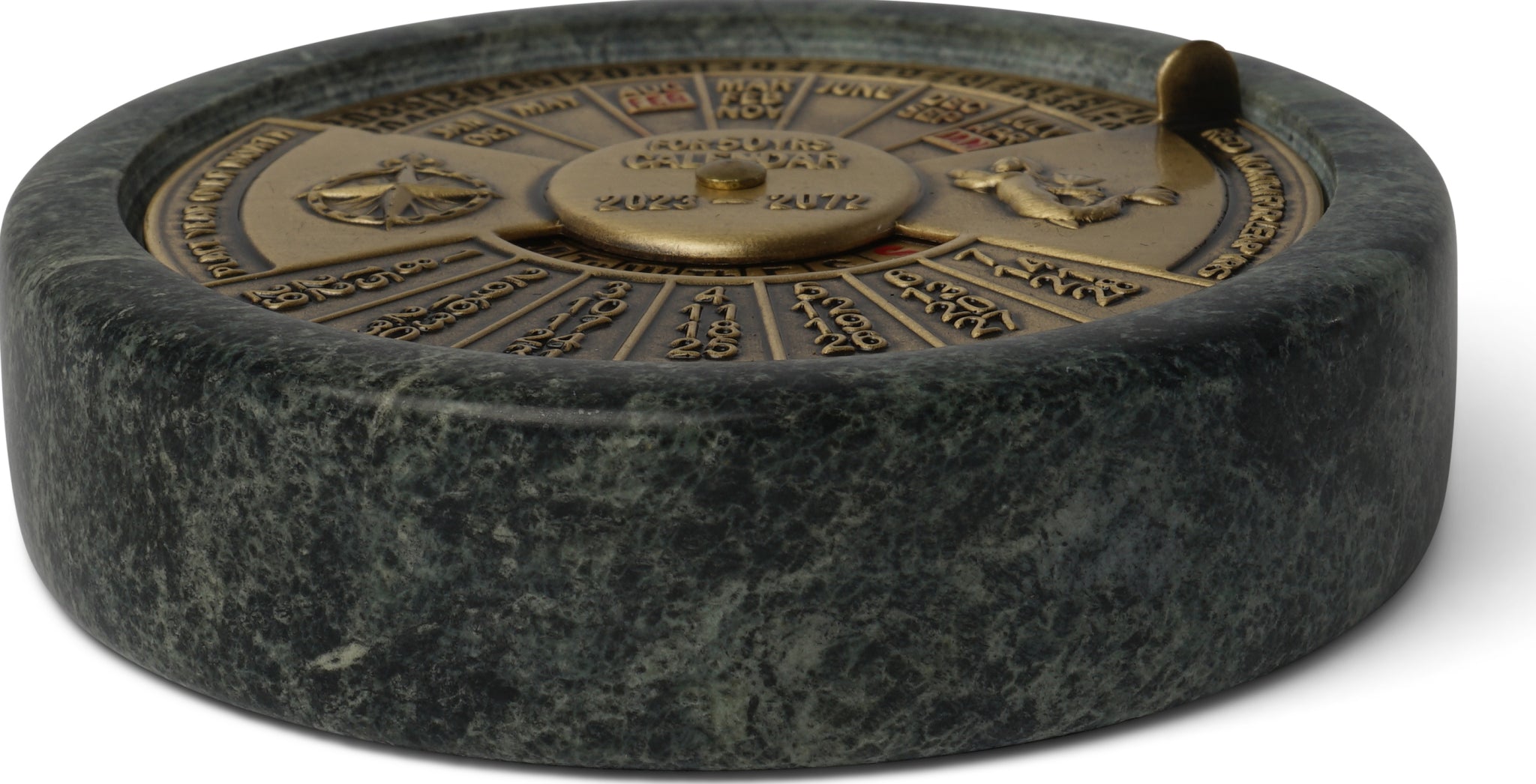 Authentic Models 50-year Pocket Calendar, Black/brass