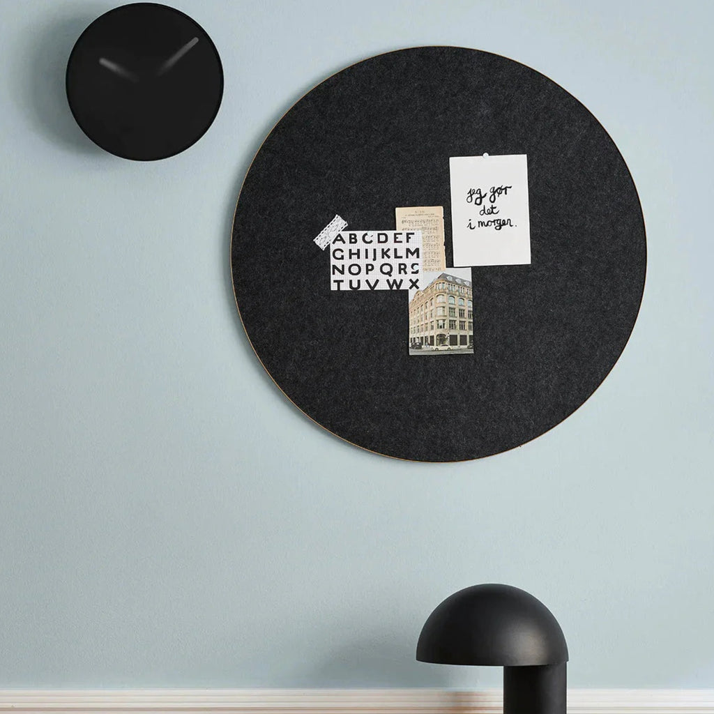 Gejst Retell Pinboard 80 Cm - Black Felt Bulletin Board, Brass Rim