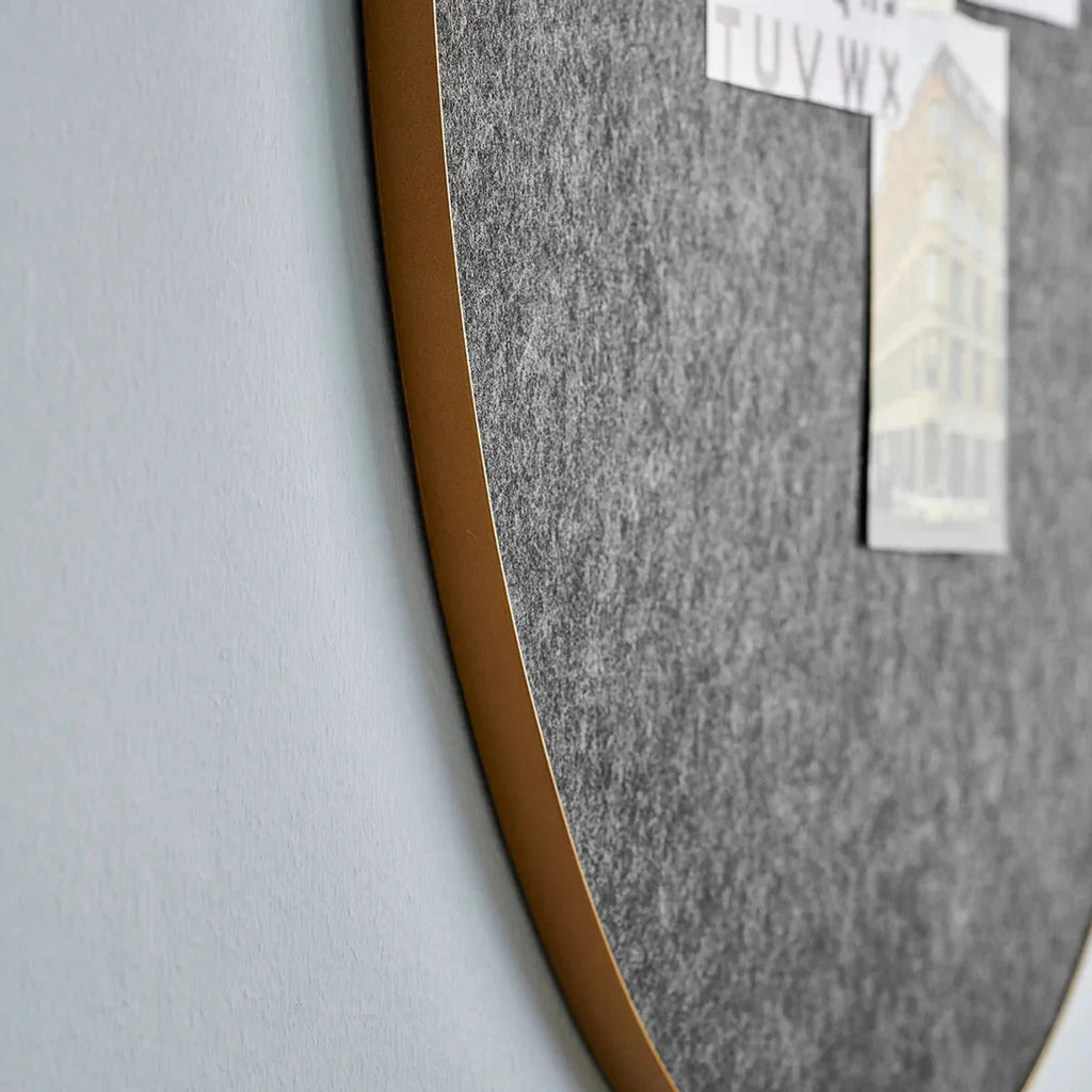 Gejst Retell Pinboard 80 Cm - Black Felt Bulletin Board, Brass Rim