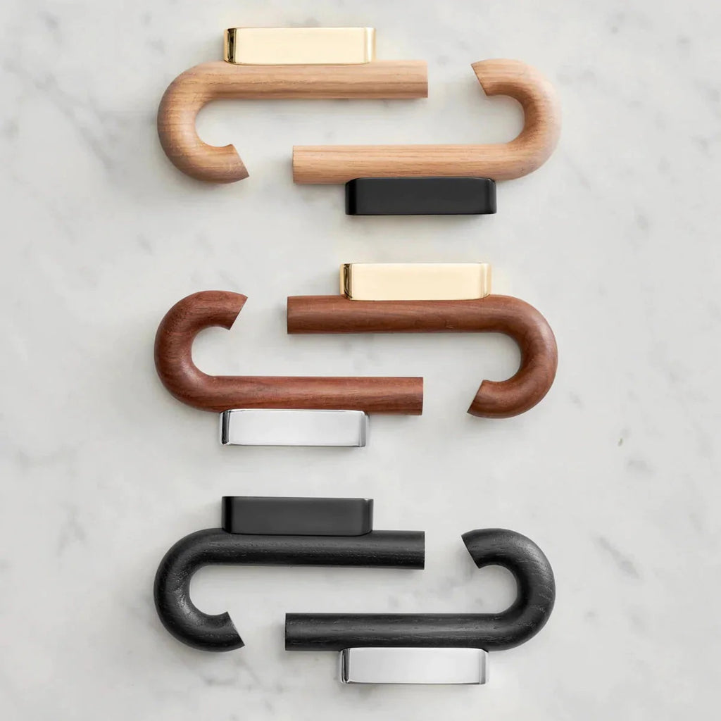 Gejst Hook Mini Oak & Brass Wall Hook - Small Coat, Towel Hanger