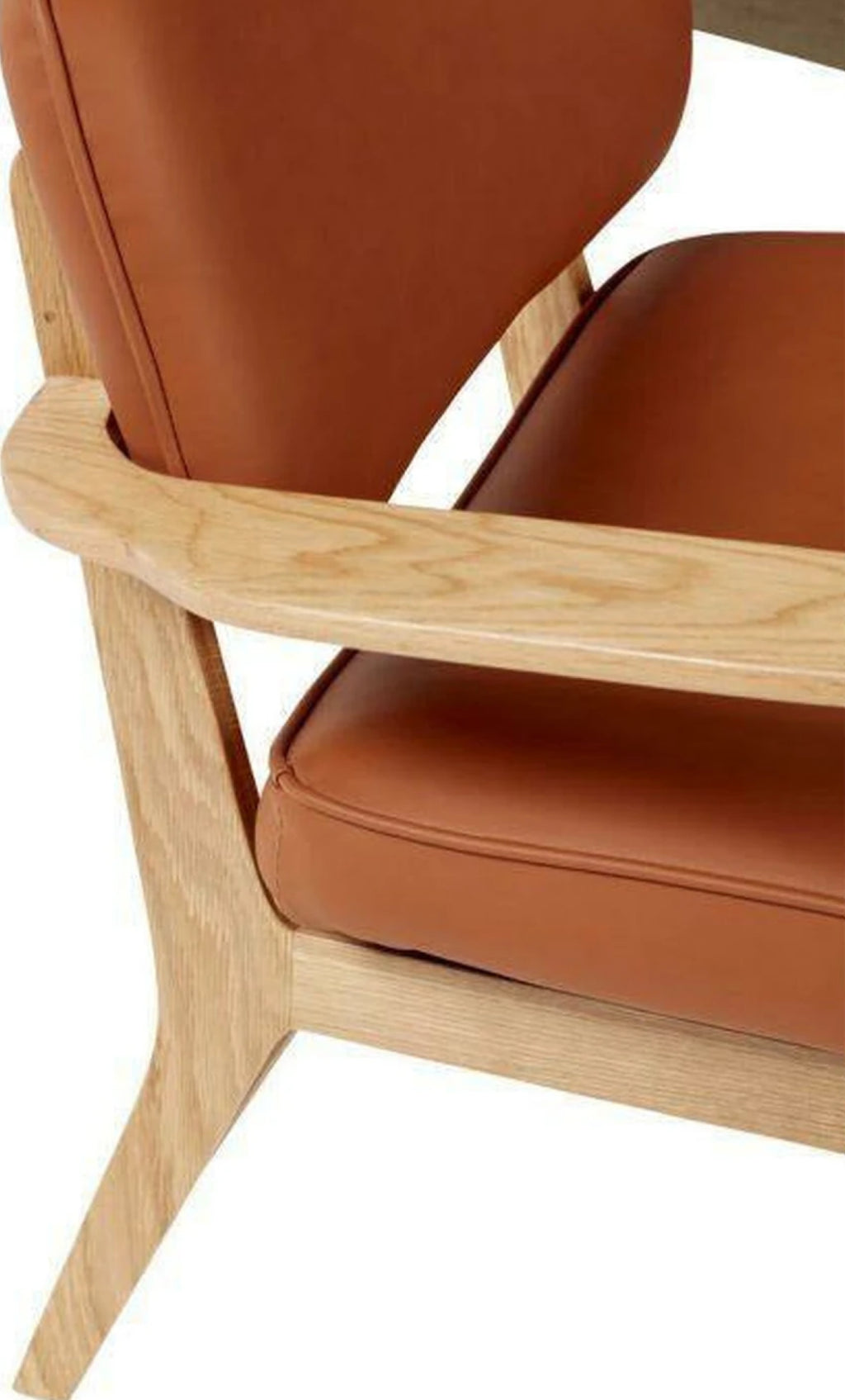 Hübsch Haze Lounge Chair in Microfiber & Oak - Natural Brown Elegance