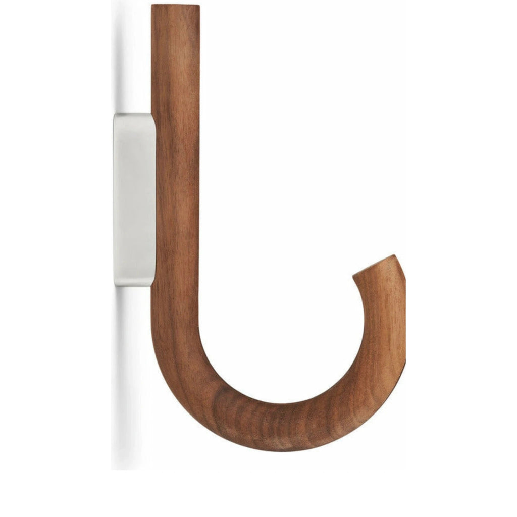 Gejst Hook Walnut/chrome - Wall Hook For Jackets, Towels & Bags, 19 Cm