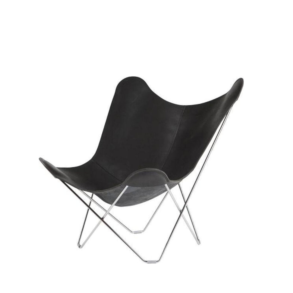 Cuero Pampa Mariposa Butterfly Chair, Black/Chrome