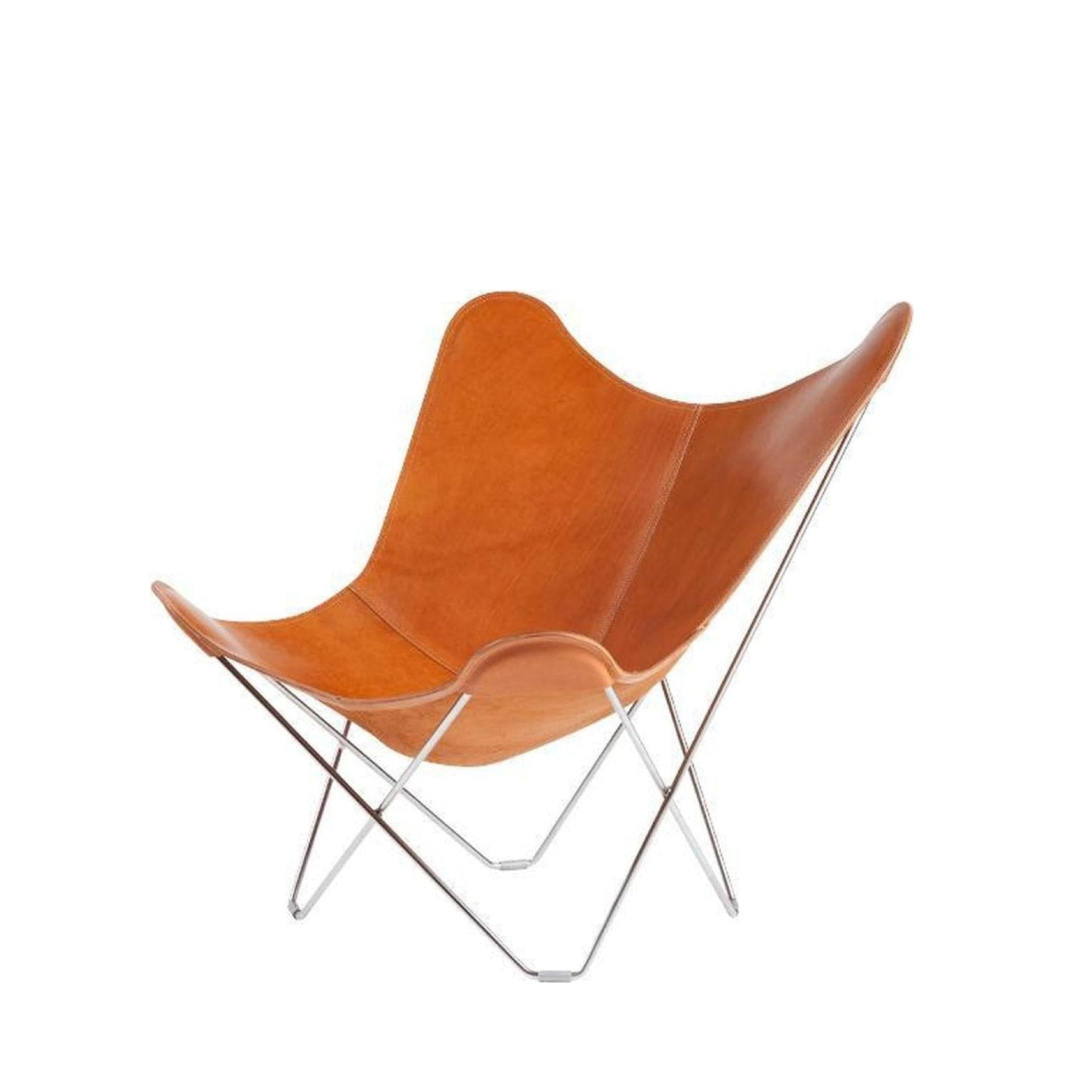 Cuero Pampa Mariposa Butterfly Chair, Polo/Chrome