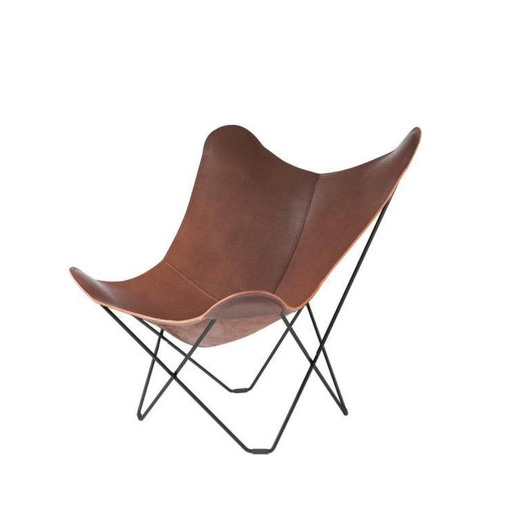Cuero Pampa Mariposa Butterfly Chair, Chocolate/Chrome