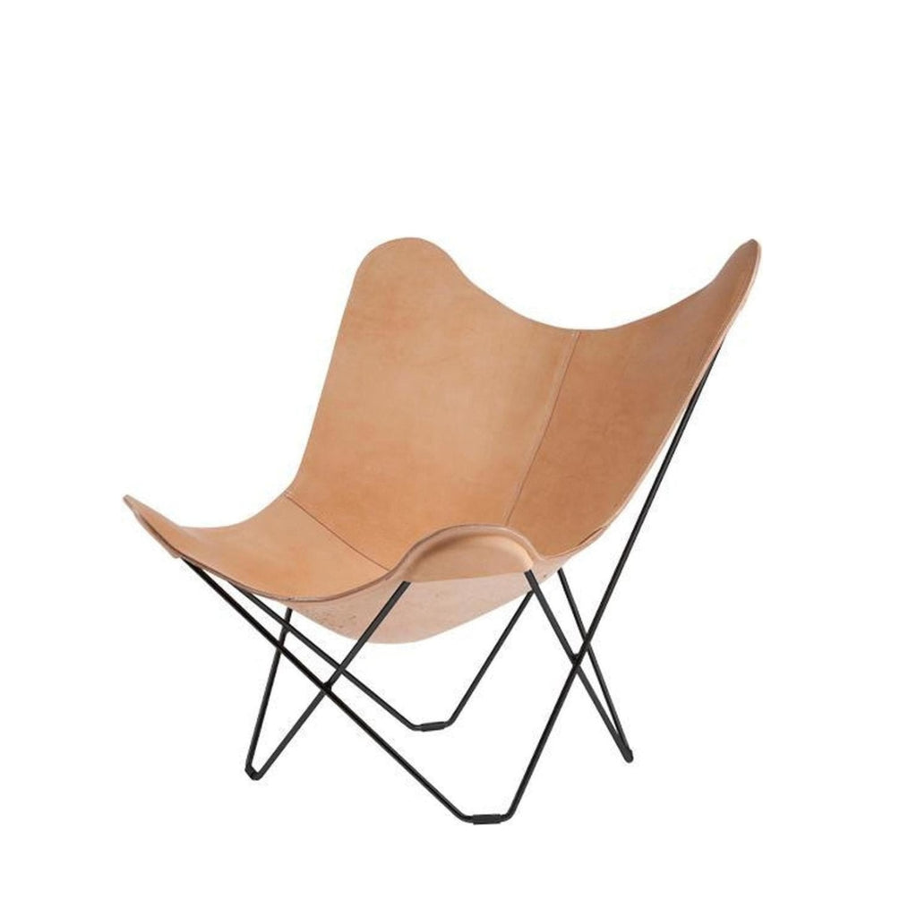 Cuero Pampa Mariposa Butterfly Chair, Crude Nature/Chrome