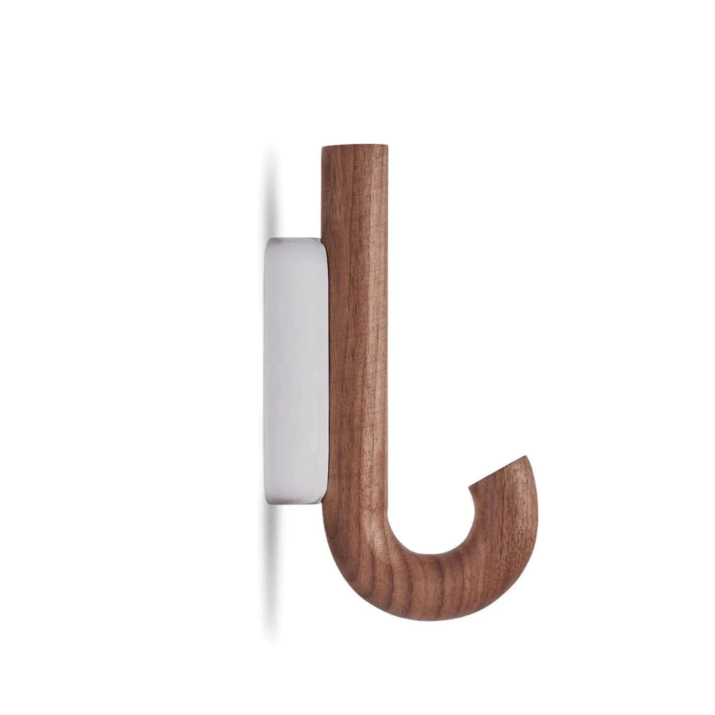 Gejst HOOK Mini Wall Hook Walnut/Chrome - Small Coat & Towel Hook