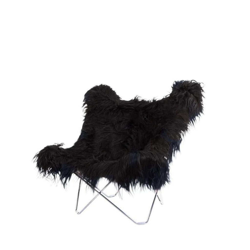 Cuero Iceland Mariposa Butterfly Chair, Wild Black/Chrome
