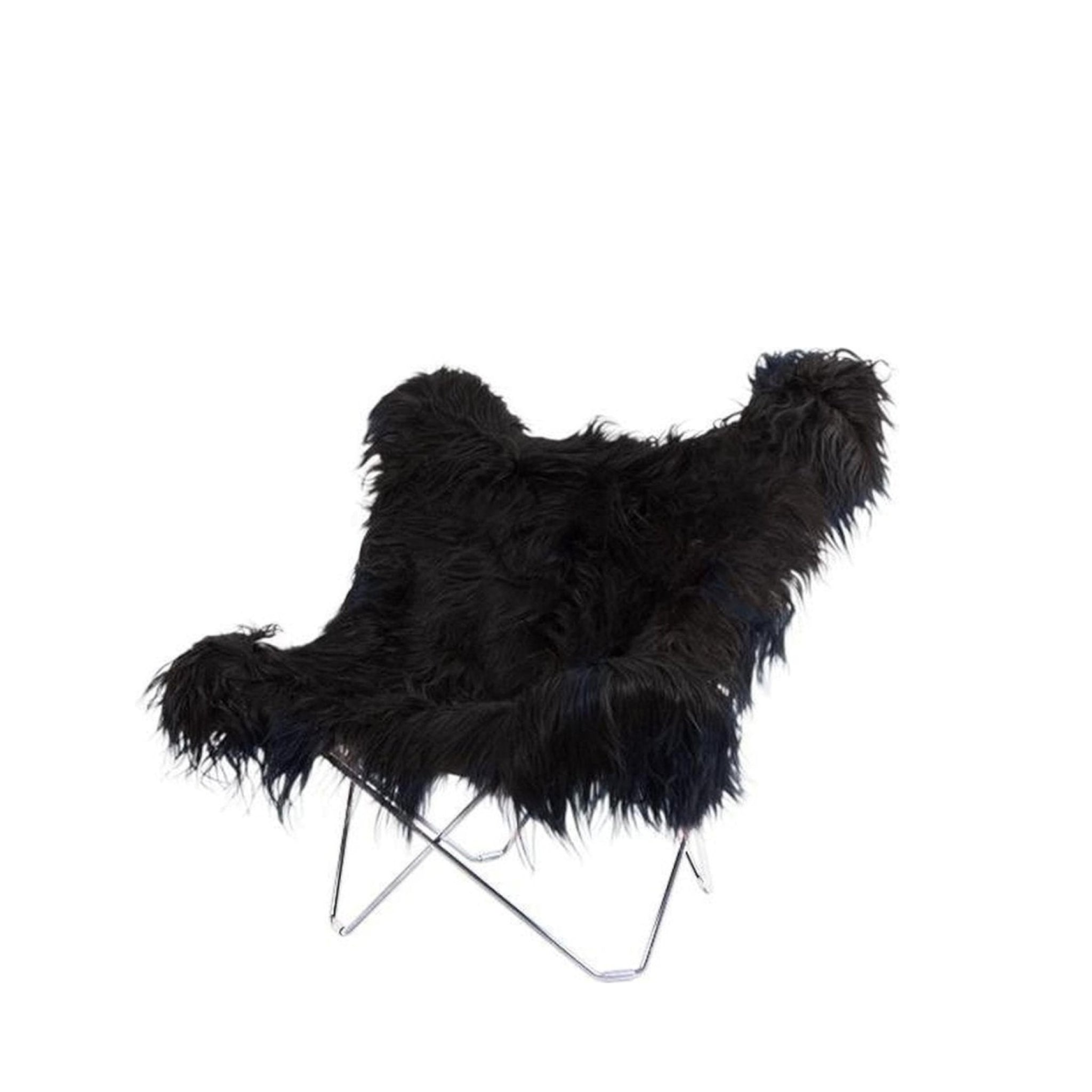 Cuero Iceland Mariposa Butterfly Chair, Wild Black/Chrome