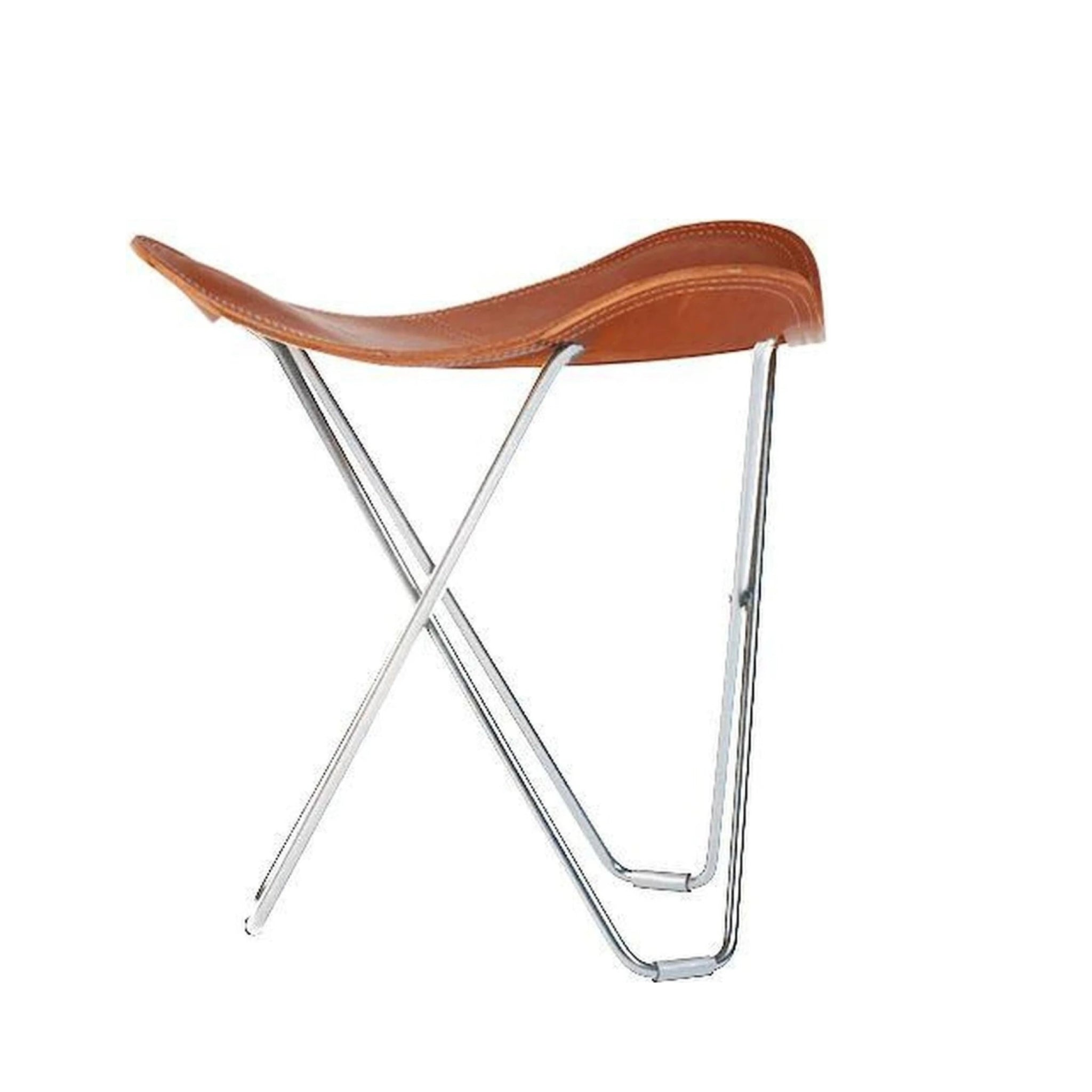 Cuero Pampa Flying Goose Stool, Polo/Chrome