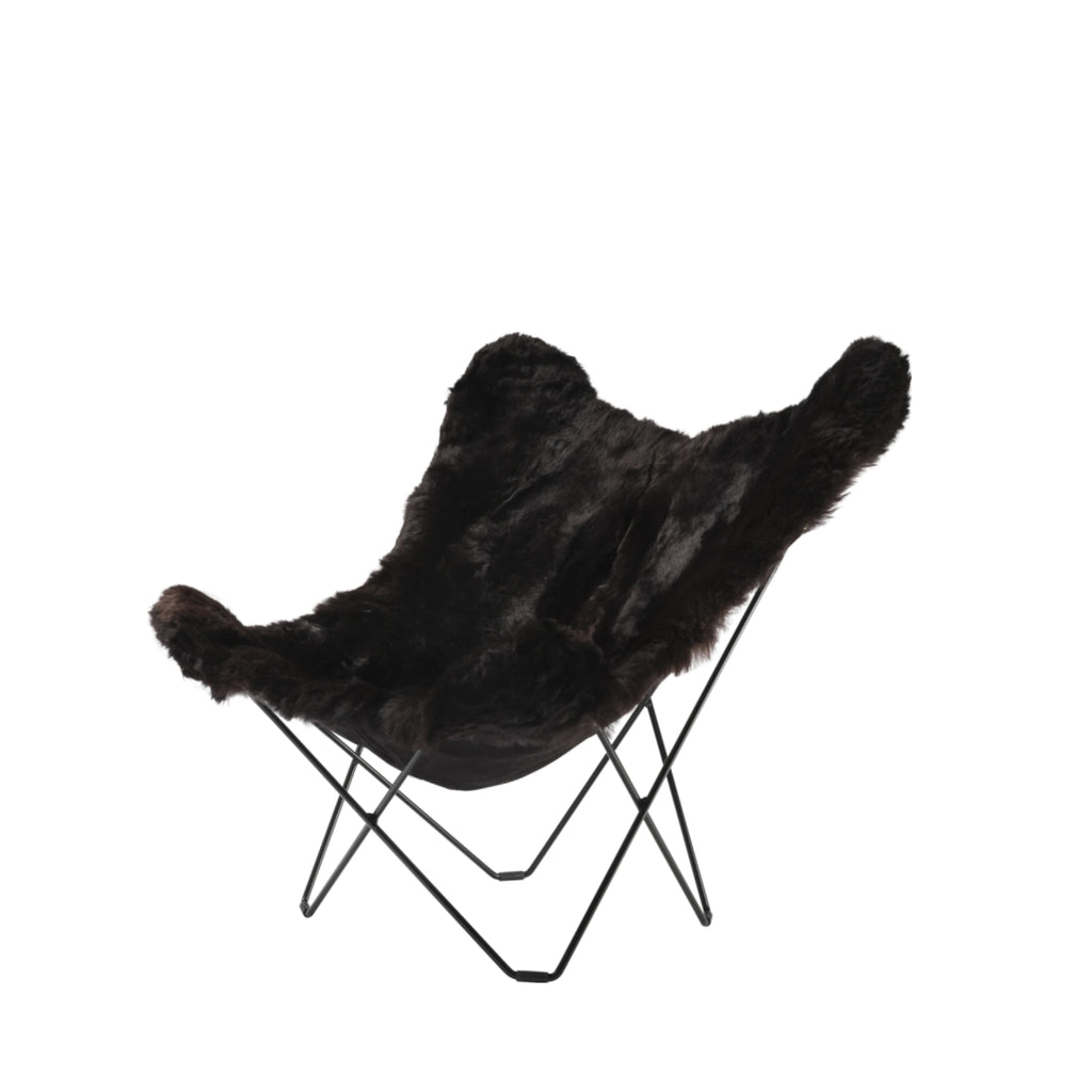 Cuero Iceland Mariposa Butterfly Chair, Wild Brown/Chrome