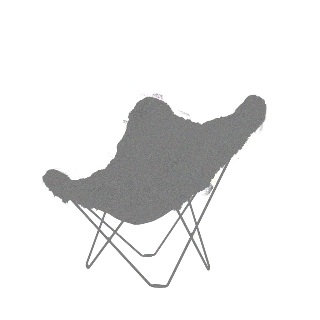 Cuero Iceland Mariposa Butterfly Chair, Wild Brown/Chrome