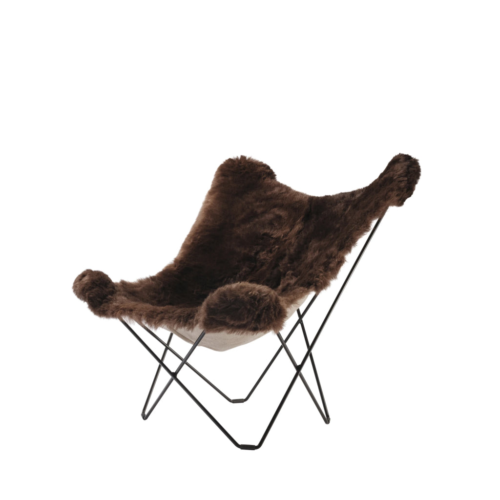 Cuero Iceland Mariposa Butterfly Chair, Wild Brown/Chrome