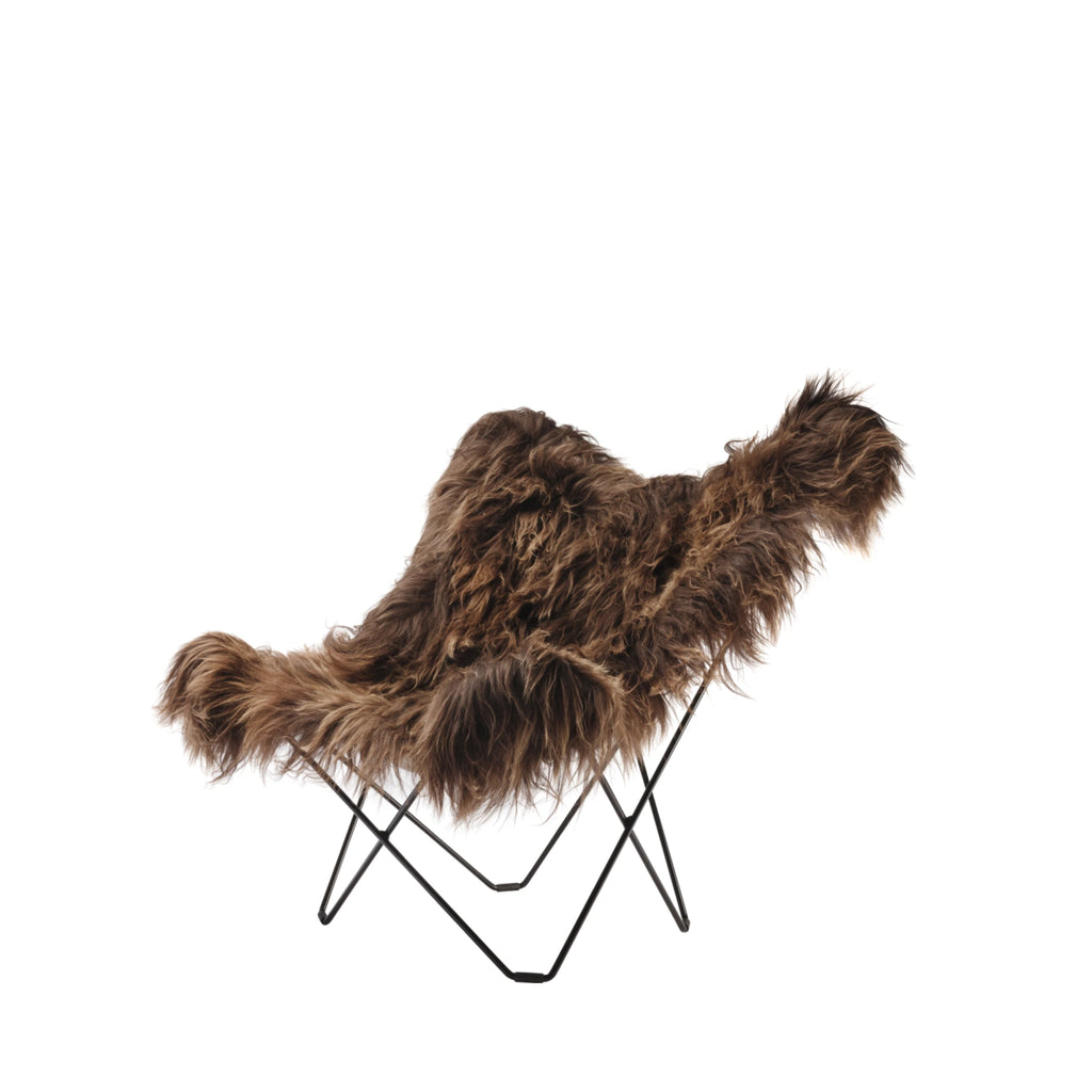 Cuero Iceland Mariposa Butterfly Chair, Wild Brown/Chrome
