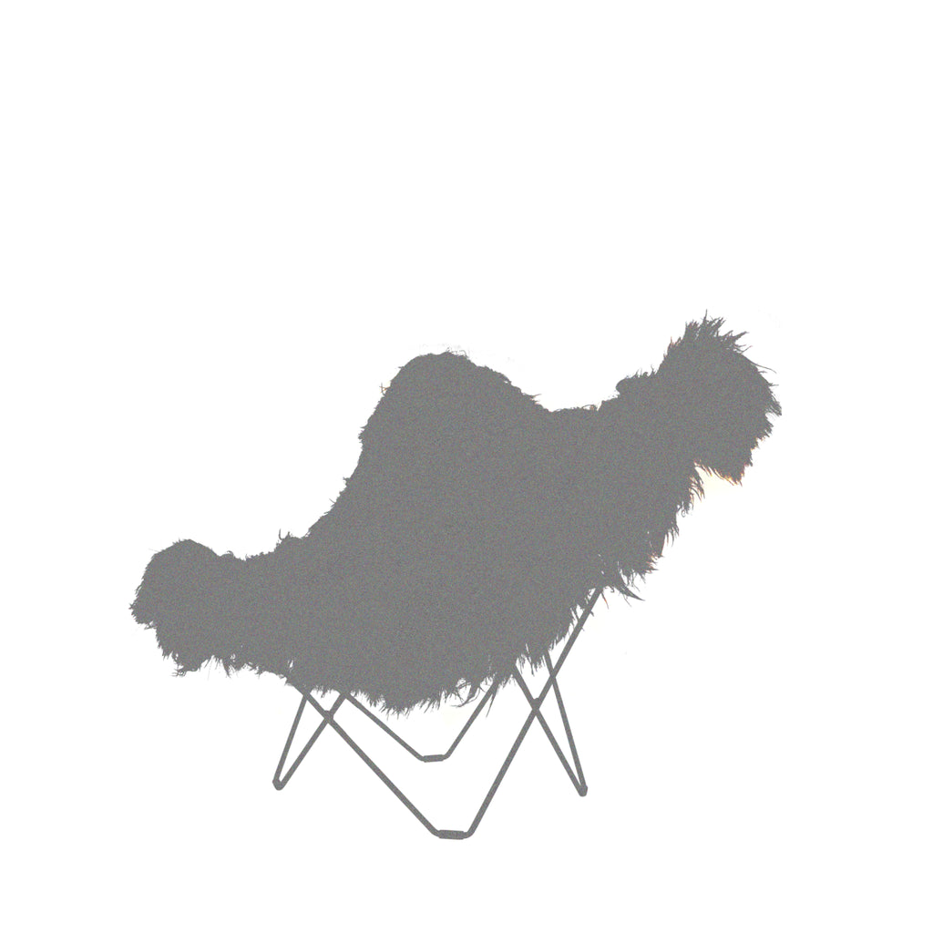 Cuero Iceland Mariposa Butterfly Chair, Wild Brown/Chrome