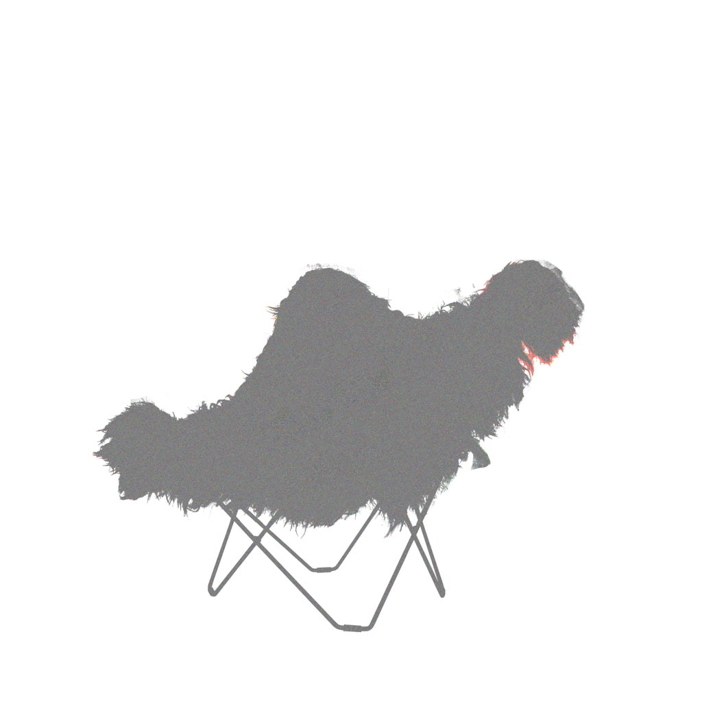 Cuero Iceland Mariposa Butterfly Chair, Wild Brown/Chrome