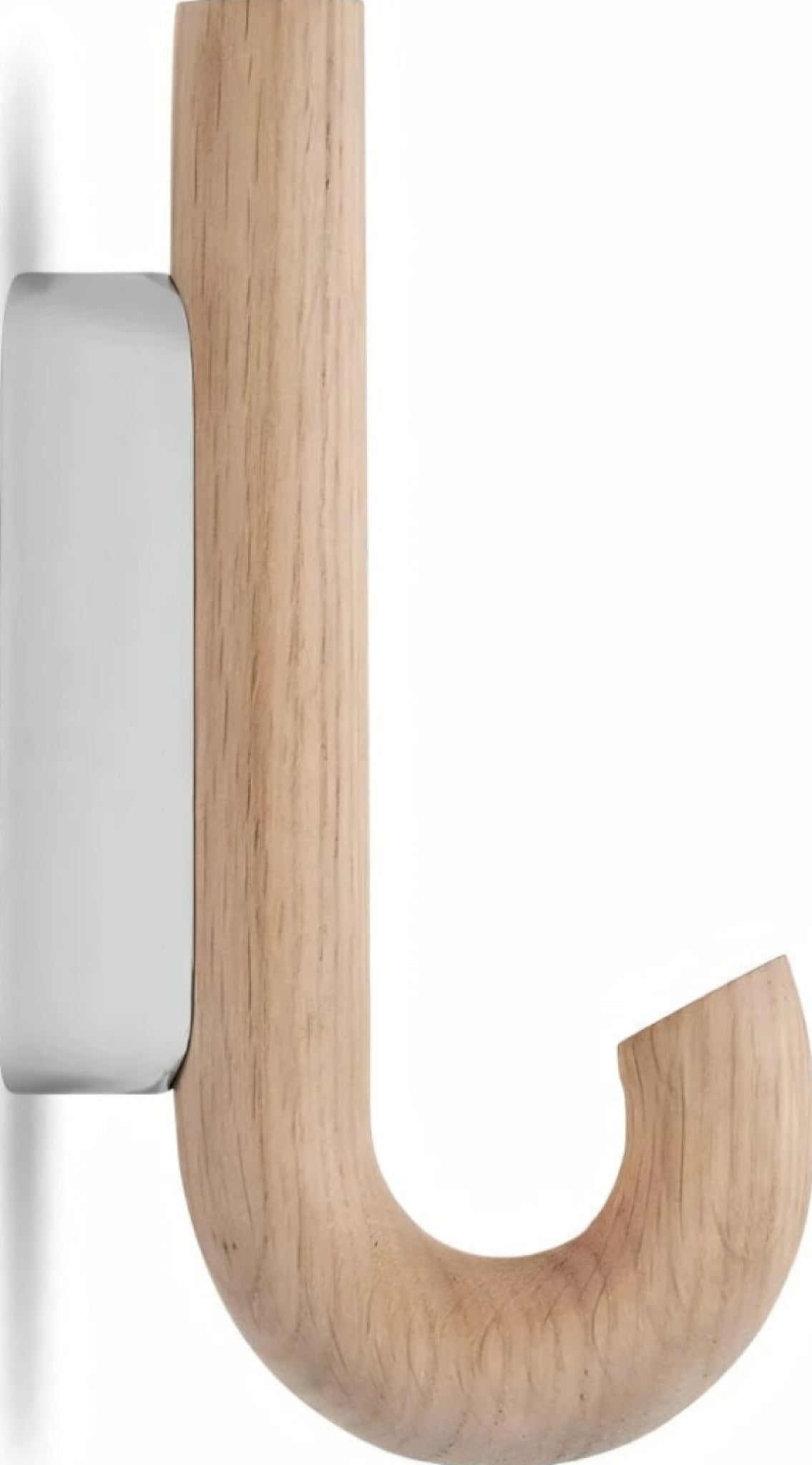 Gejst Hook Mini Wall Hook Oak/chrome - Small Coat, Bag & Towel Hook