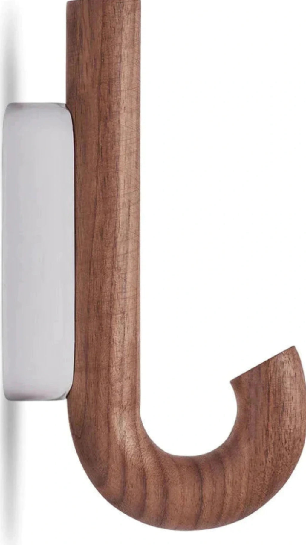 Gejst HOOK Mini Wall Hook Walnut/Chrome - Small Coat & Towel Hook