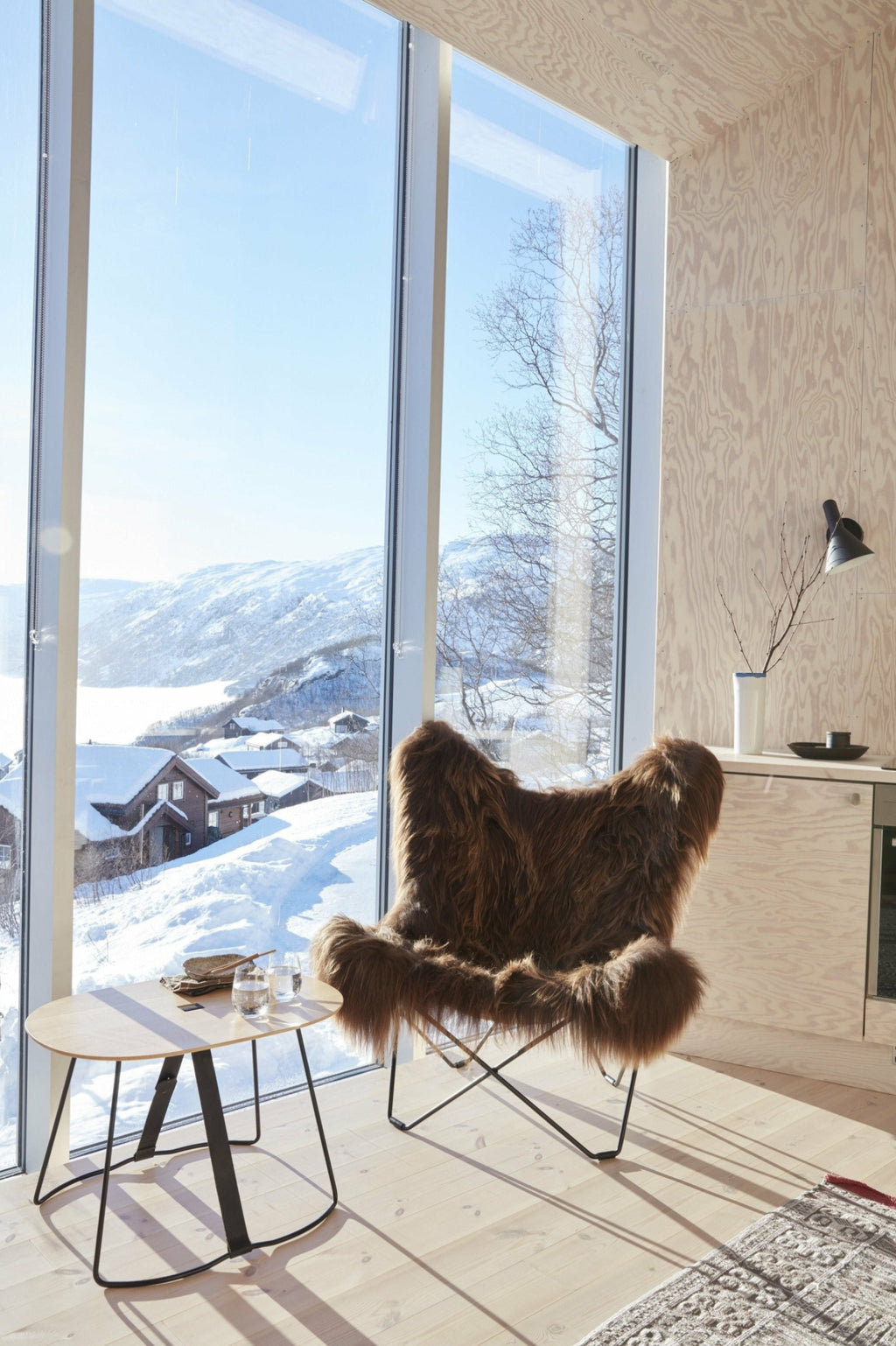 Cuero Iceland Mariposa Butterfly Chair, Brown/Chrome