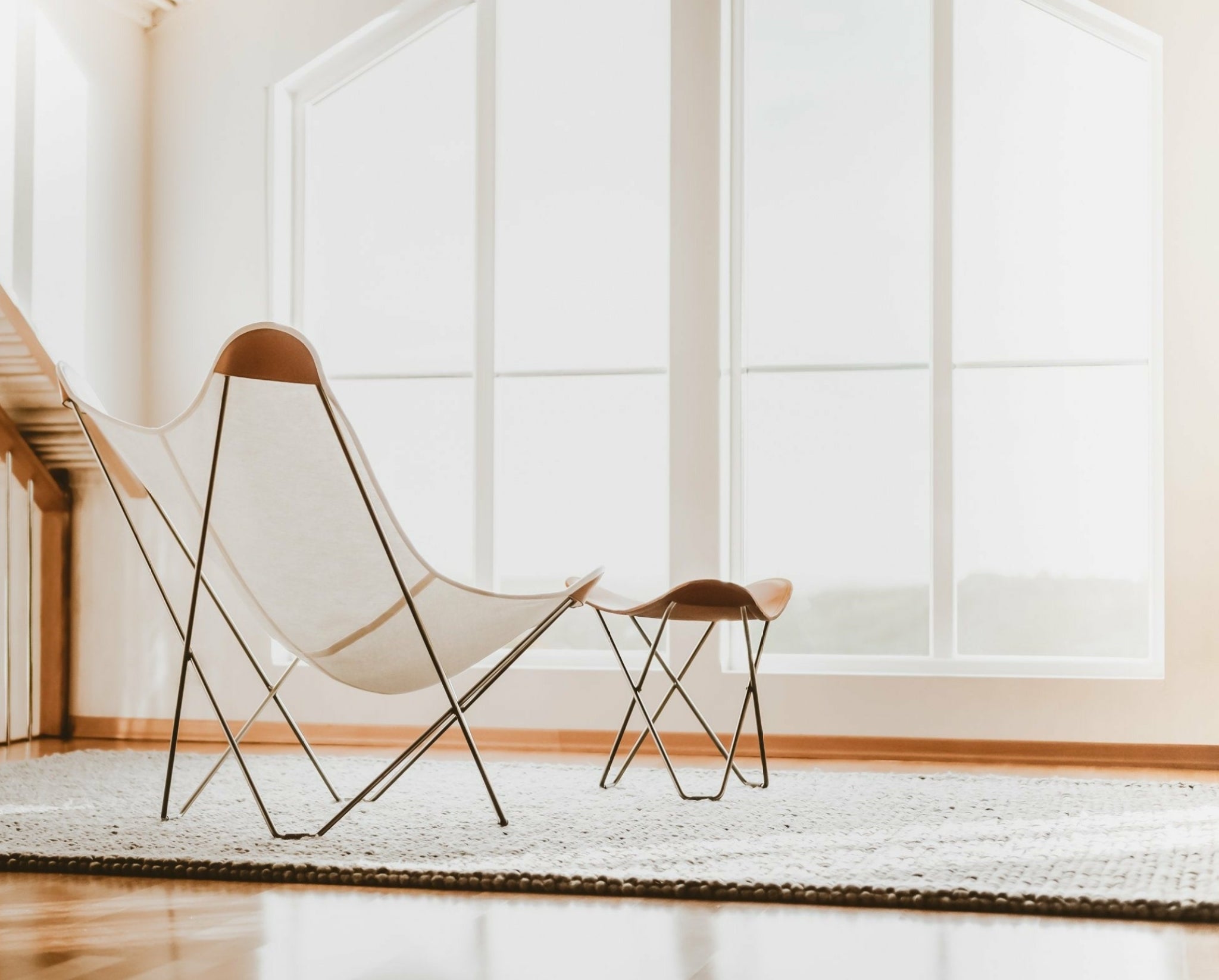 Cuero Pampa Flying Goose Stool, Polo/Chrome