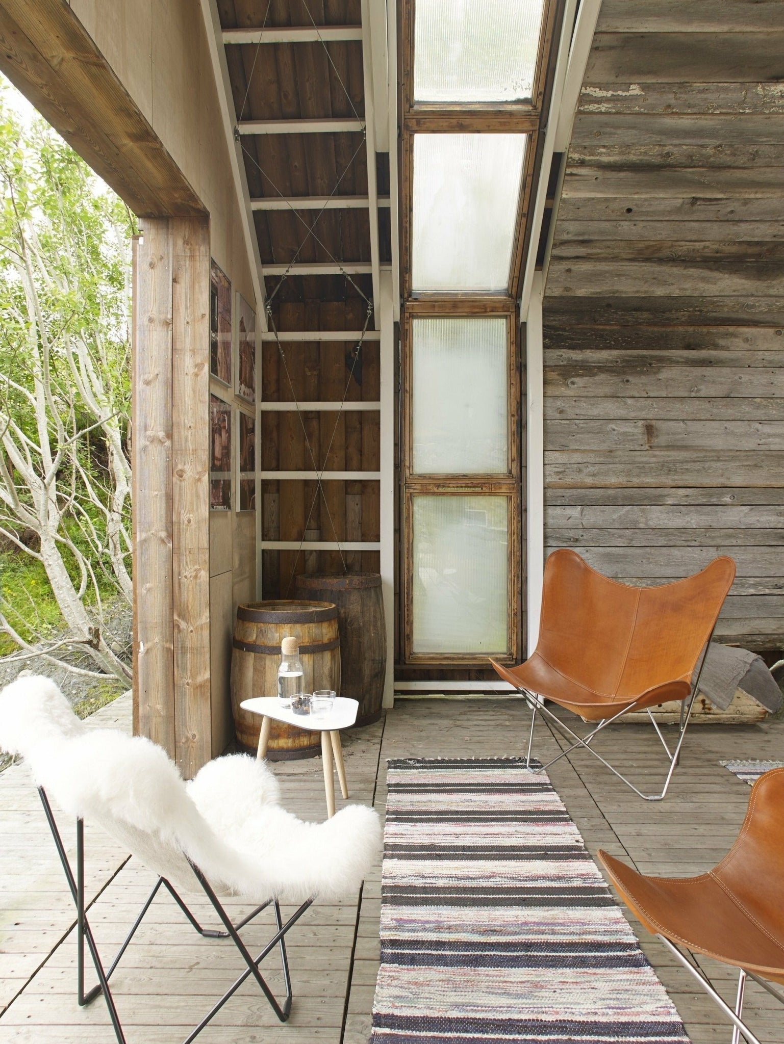 Cuero Pampa Mariposa Butterfly Chair, Polo/Chrome