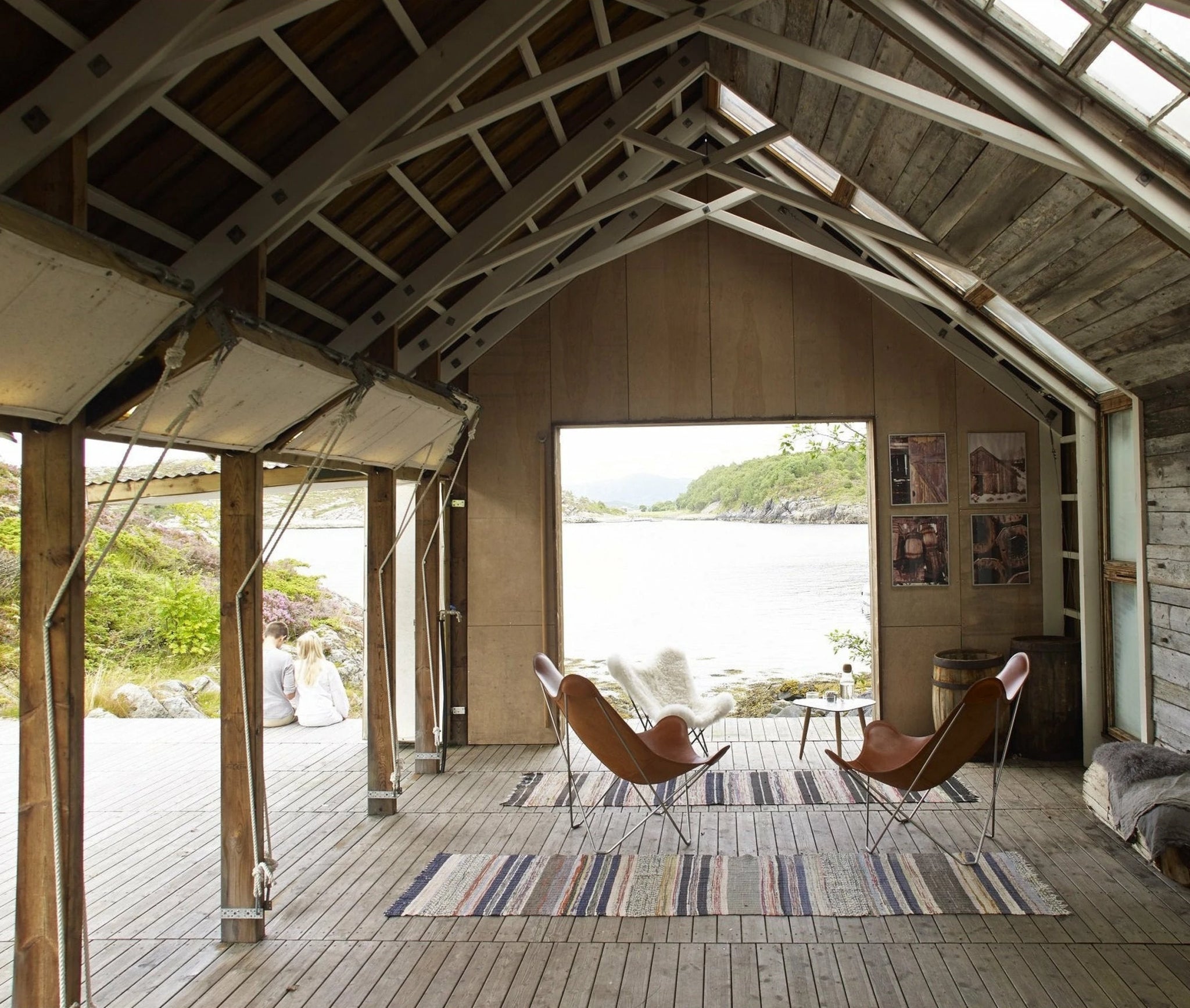 Cuero Pampa Mariposa Butterfly Chair, Chocolate/Chrome