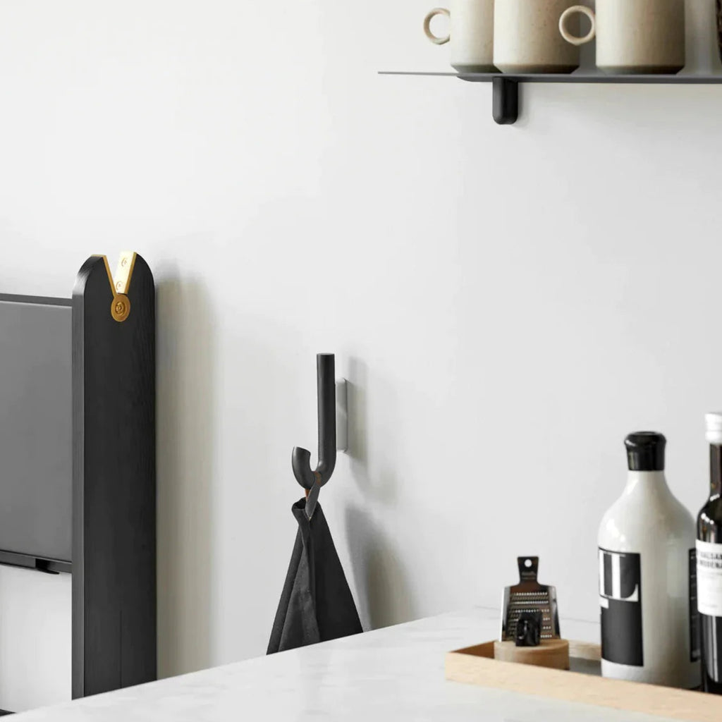 Gejst Hook Mini Wall Hook – Black Oak With Chrome | Small Coat Hook