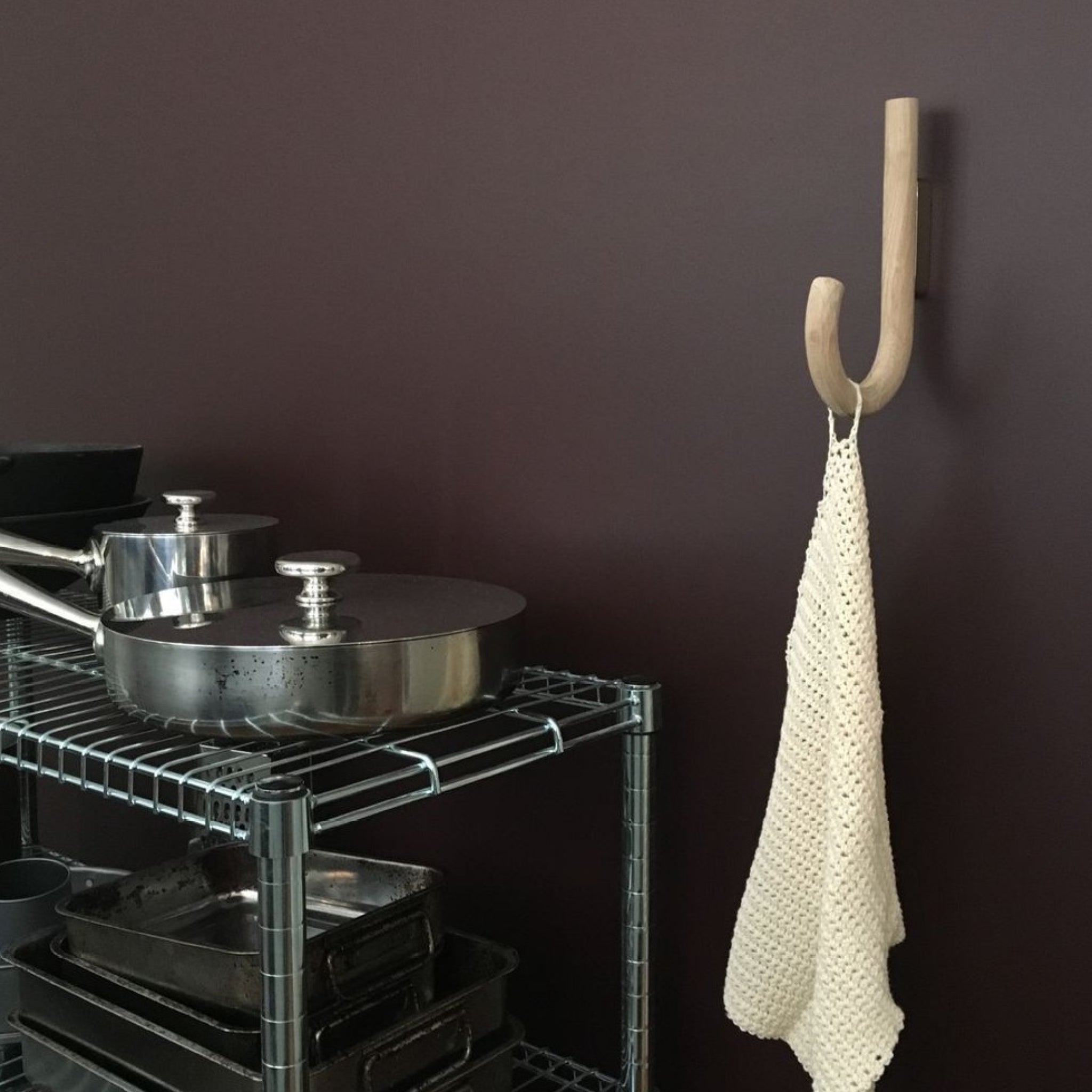 Gejst Hook Wall & Coat Hook - Black Oak/chrome Oak-steel 12.8x19 Cm