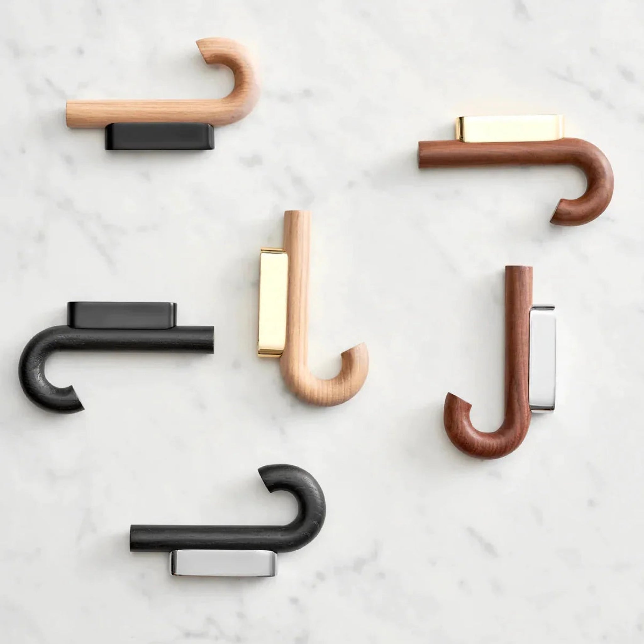 Gejst Hook Mini Wall Hook Oak/chrome - Small Coat, Bag & Towel Hook