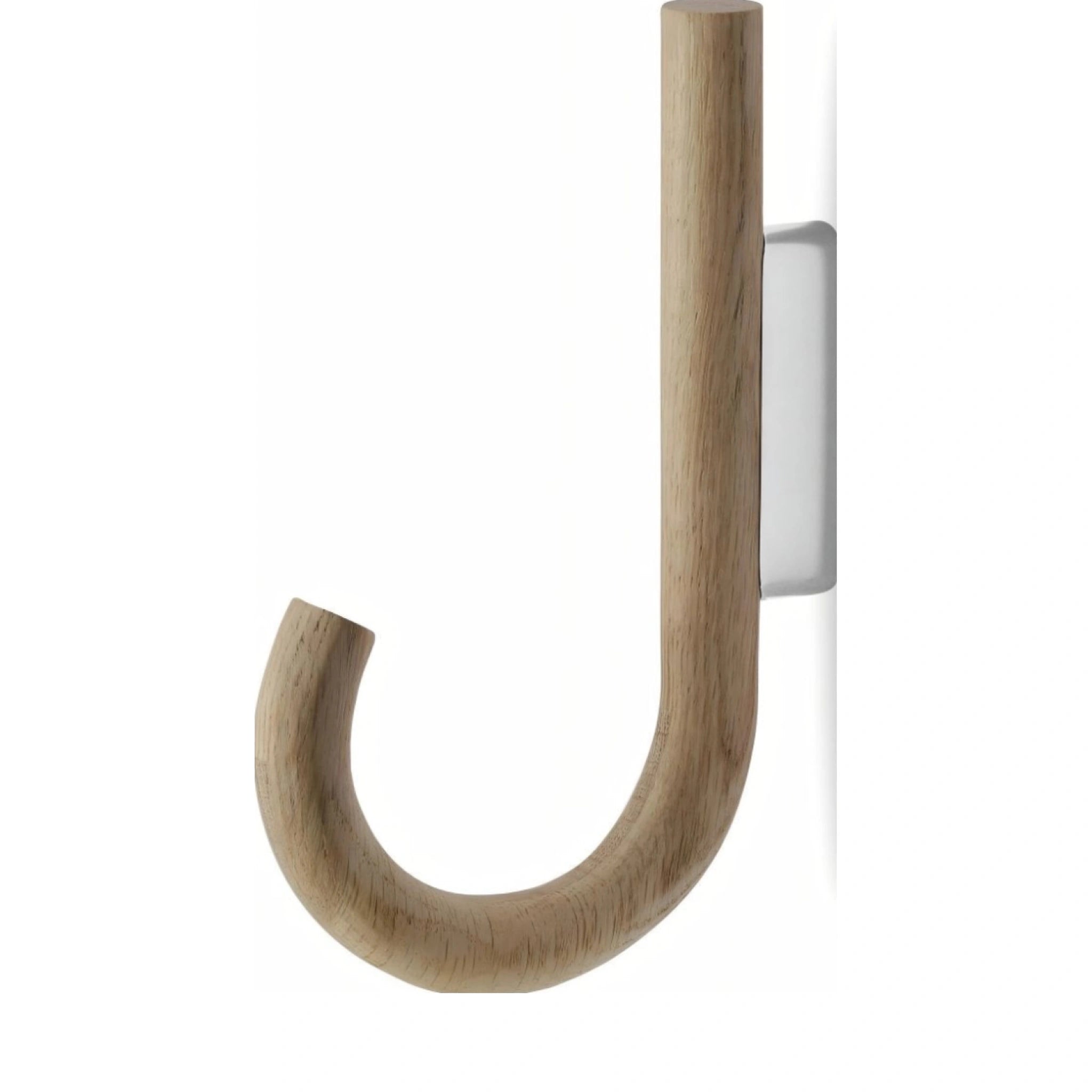 Gejst Hook Oak/chrome Wall Hook 1.9 Cm — Oak & Steel Coat & Towel Hook
