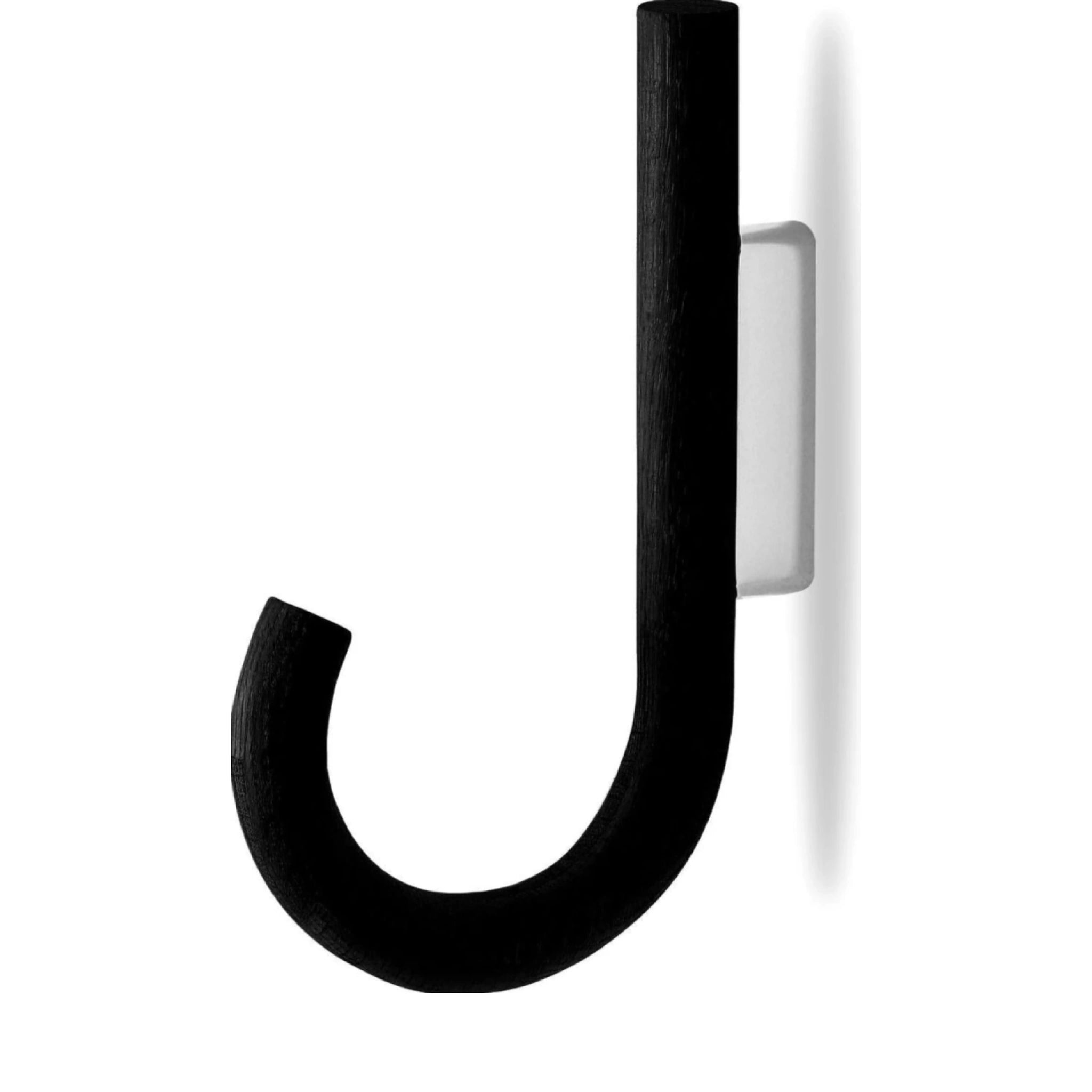Gejst Hook Wall Hook - Black Oak & Chrome 1.9 Cm For Coats, Towels & Bags