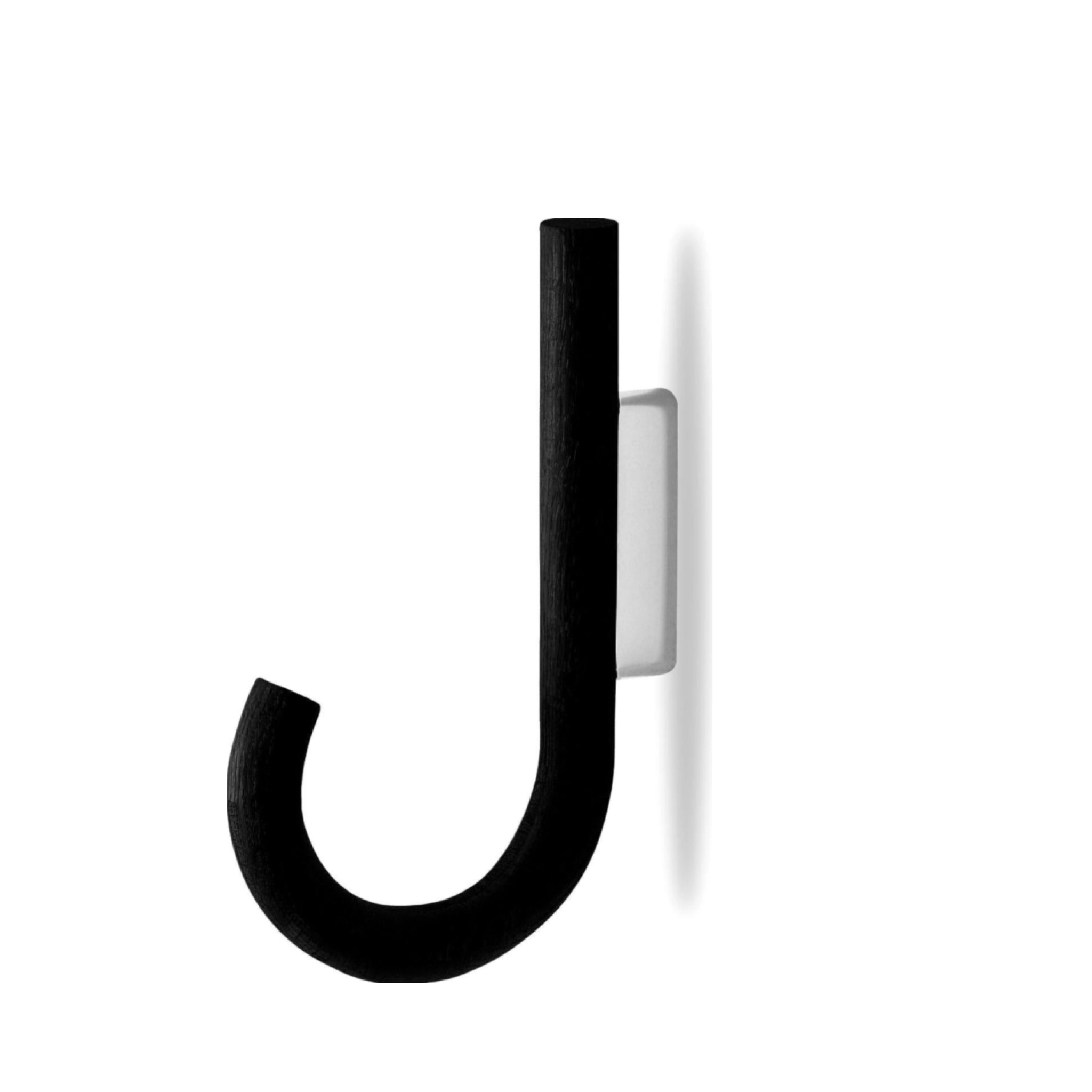 Gejst HOOK Wall Hook - Black Oak & Chrome 1.9 cm for Coats, Towels & Bags
