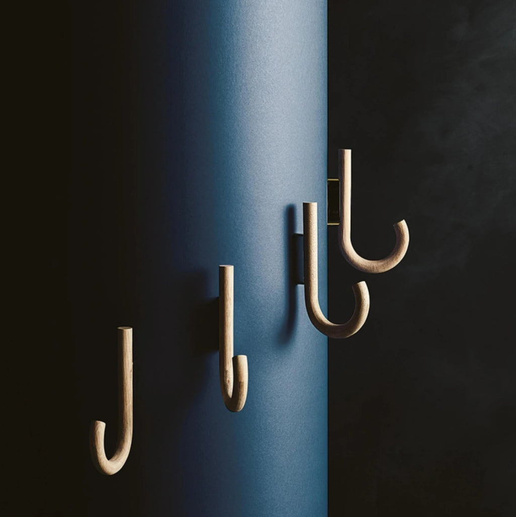 Gejst Hook Wall Hook - Black Oak & Chrome 1.9 Cm For Coats, Towels & Bags