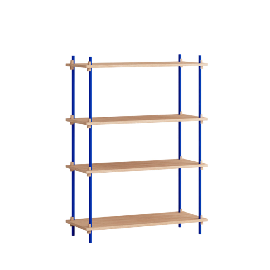 Customizable Moebe Shelving System in Oak & Deep Blue - Versatile Design