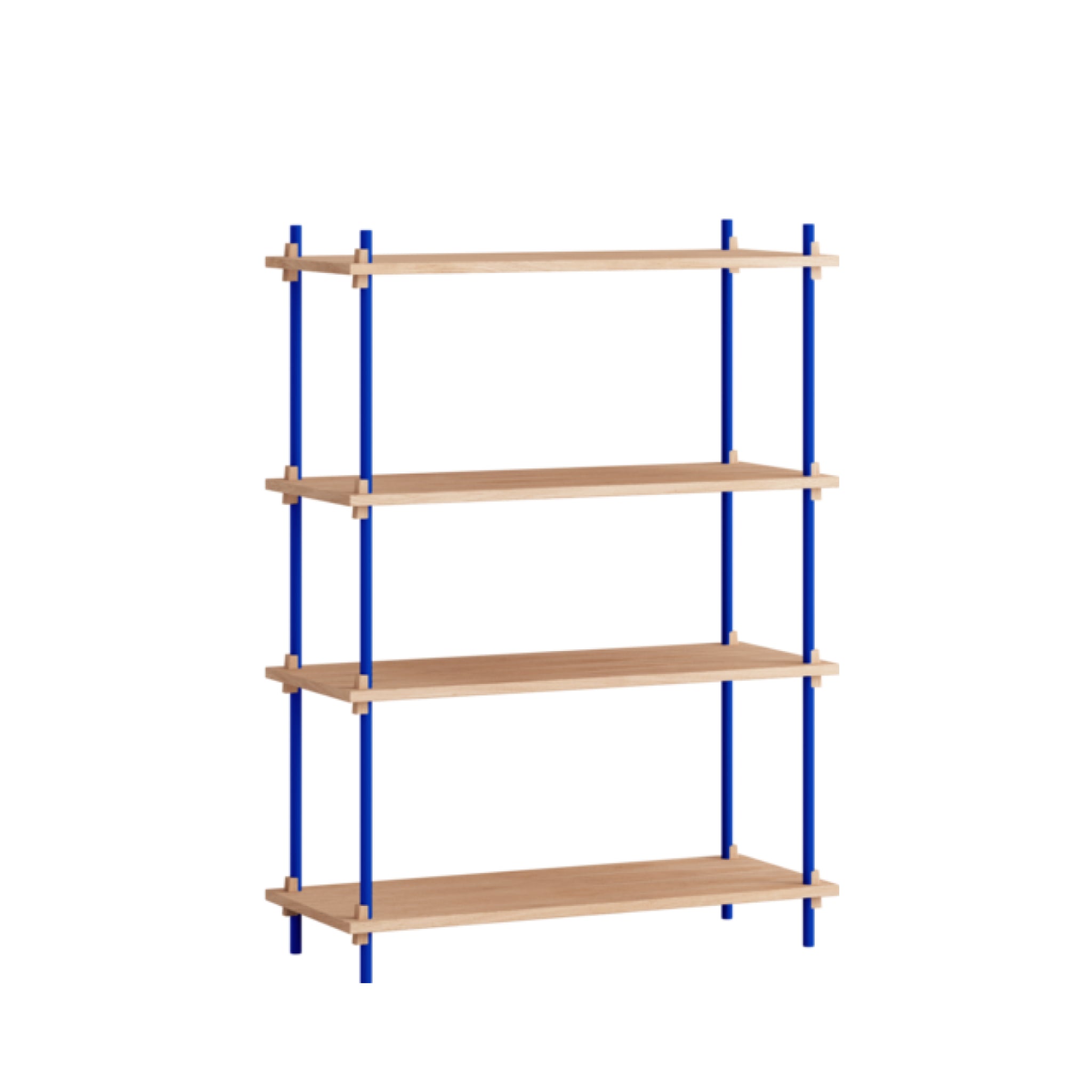 Customizable Moebe Shelving System in Oak & Deep Blue - Versatile Design