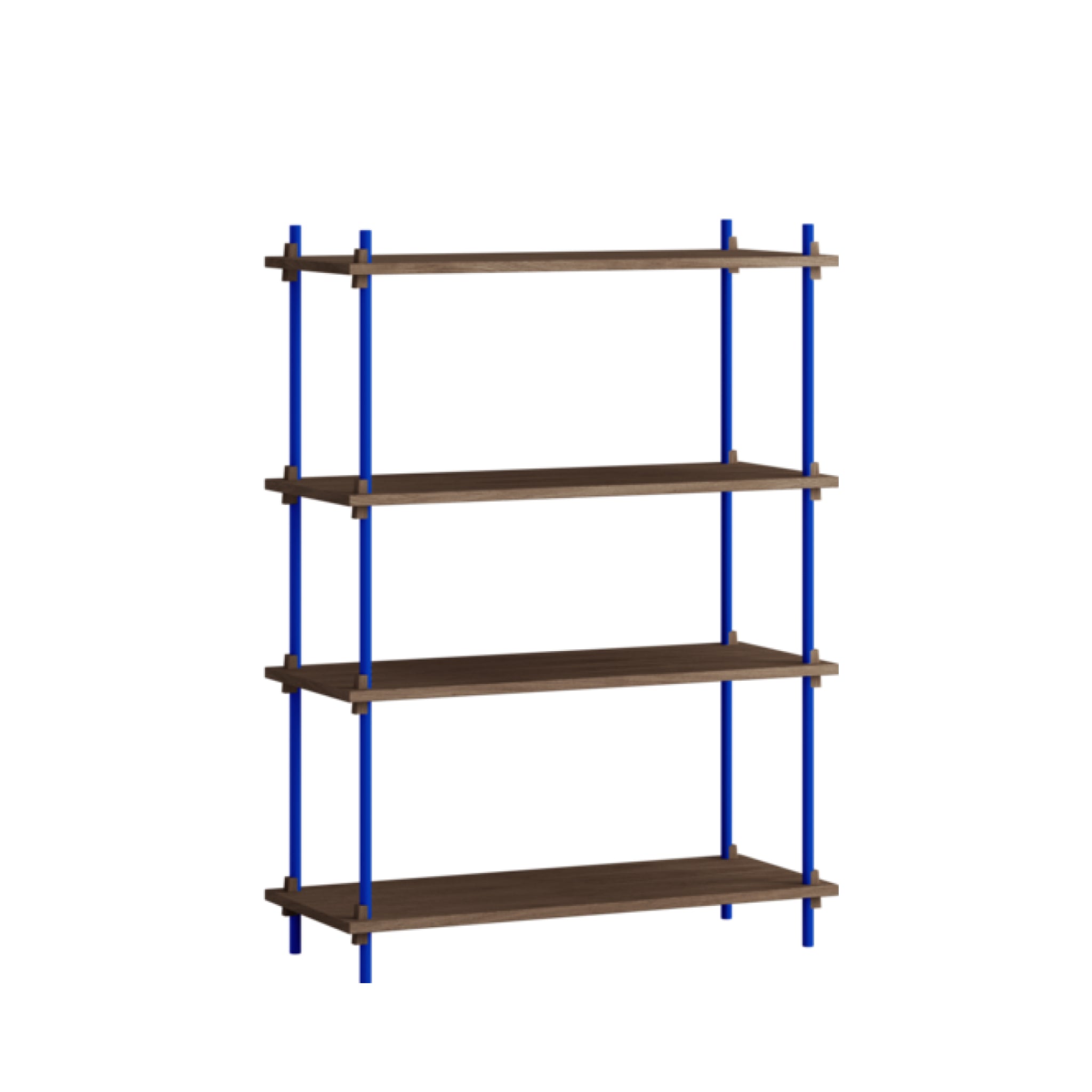 Customizable Moebe Shelving System in Smoked Oak & Deep Blue - 115cm High