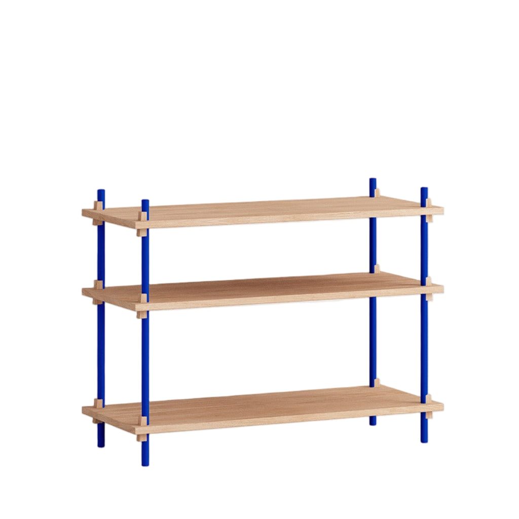 Customizable Moebe Shelving System in Oak & Deep Blue - Versatile Design