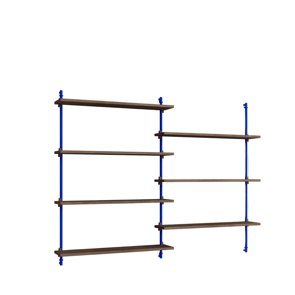Moebe Wall Shelving WS.115.2: Smoked Oak & Deep Blue for Any Room