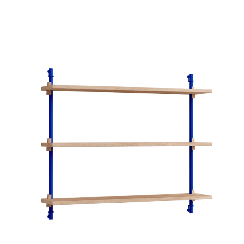 Moebe Wall Shelving WS.65.1 in Oak/Deep Blue - Versatile & Adjustable