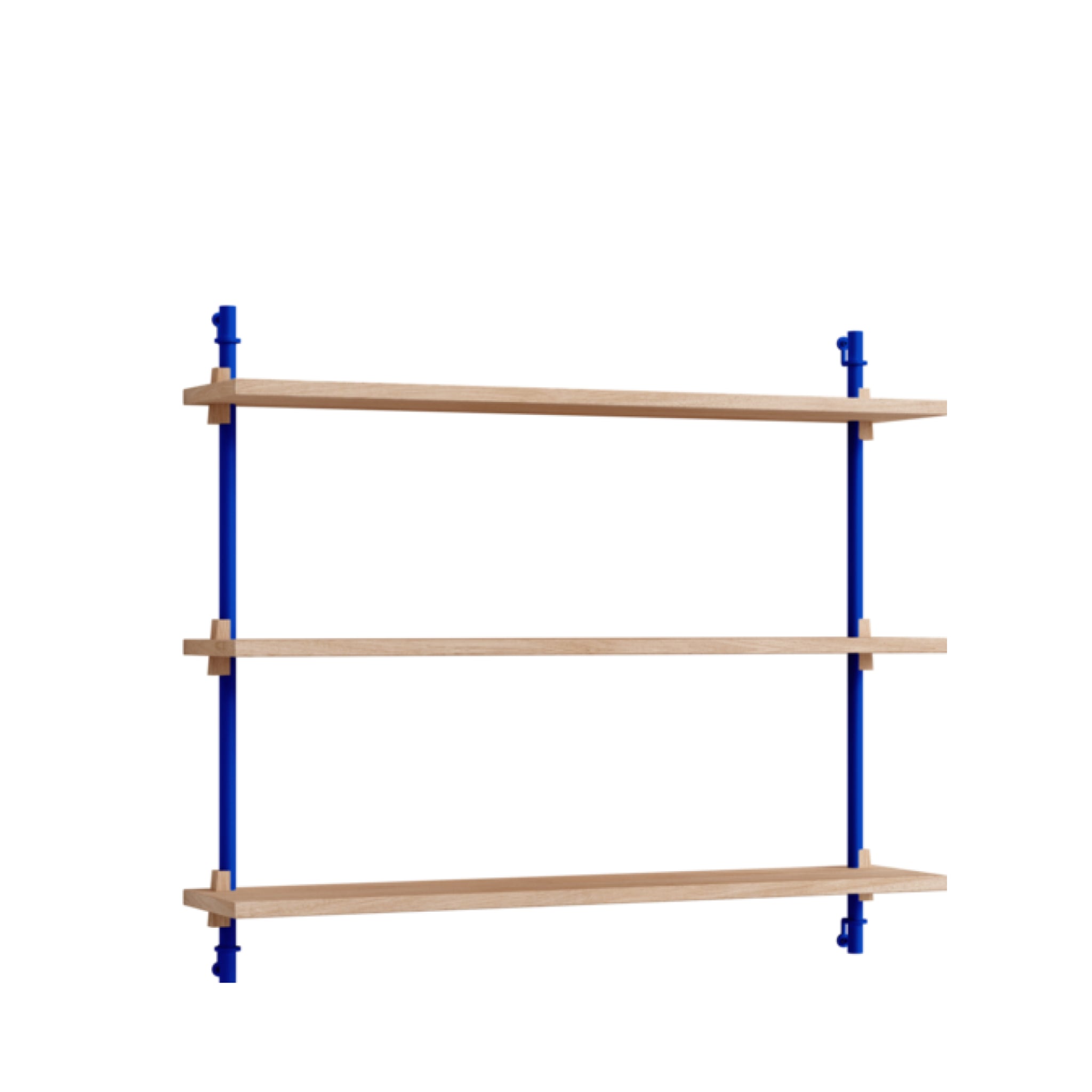 Moebe Wall Shelving WS.65.1 in Oak/Deep Blue - Versatile & Adjustable
