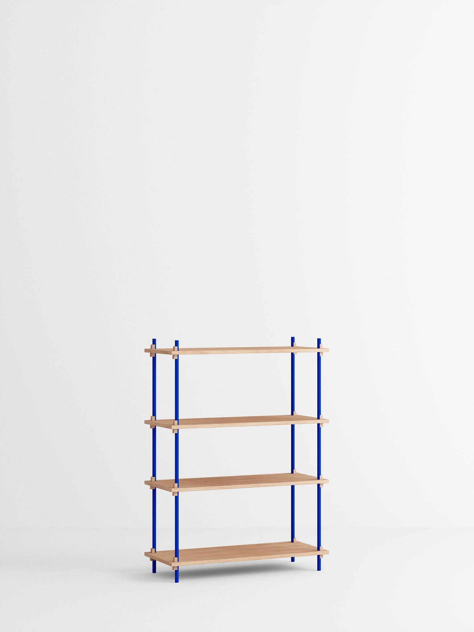 Customizable Moebe Shelving System in Oak & Deep Blue - Versatile Design