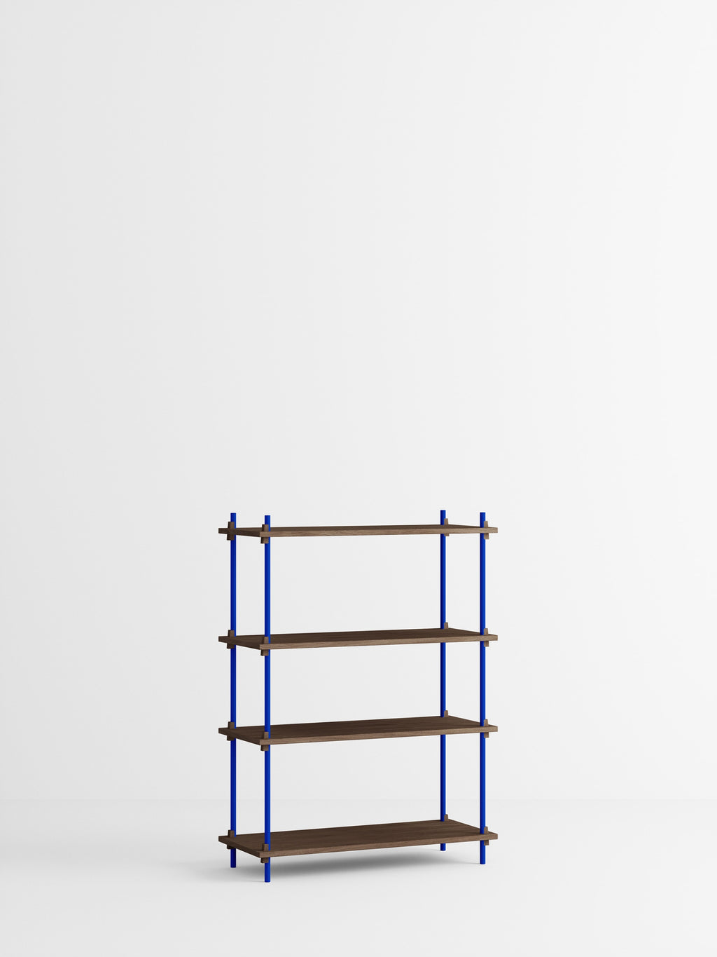 Customizable Moebe Shelving System in Smoked Oak & Deep Blue - 115cm High