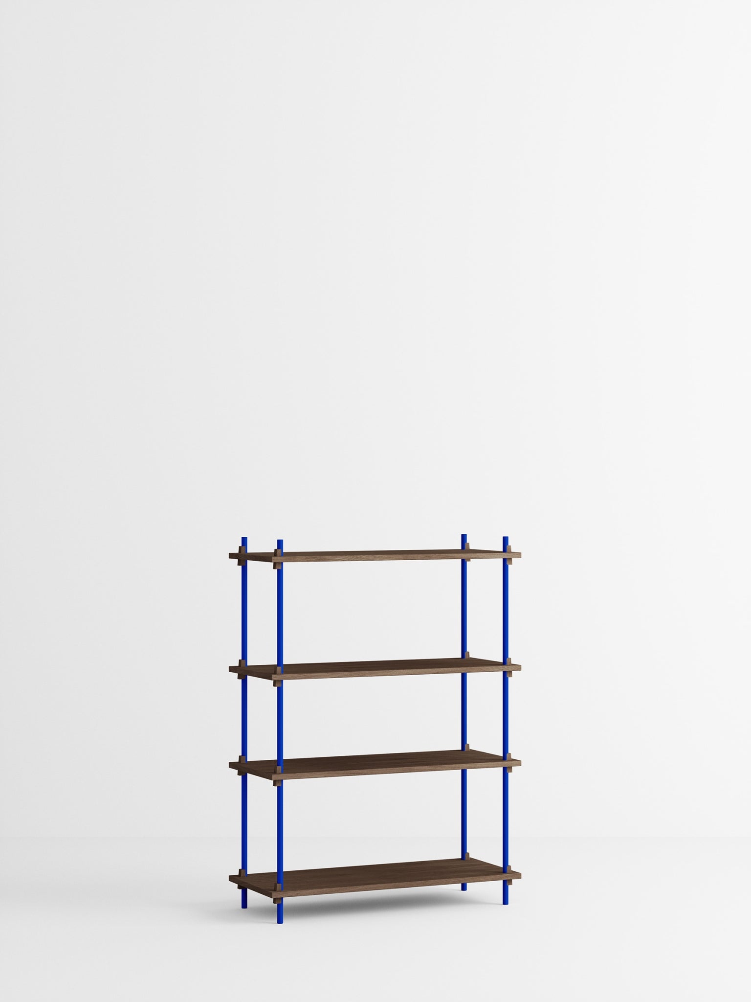 Customizable Moebe Shelving System in Smoked Oak & Deep Blue - 115cm High