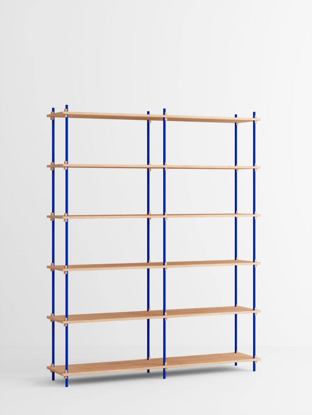 Customizable Moebe Shelving System in Oak & Deep Blue - Versatile Design