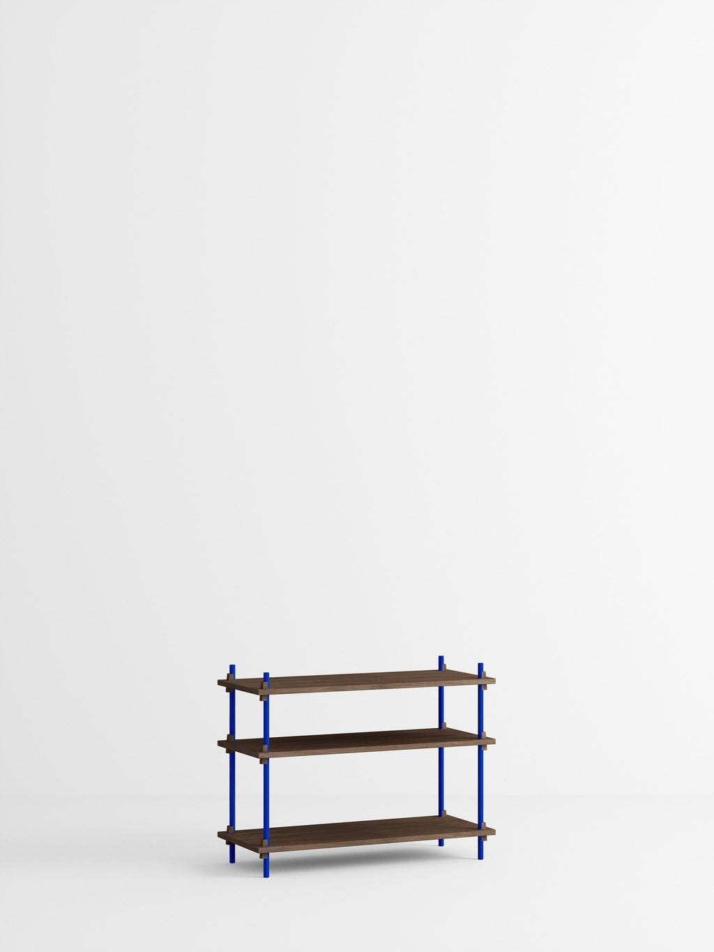 Customizable Moebe Shelving System in Smoked Oak & Deep Blue - 65cm High