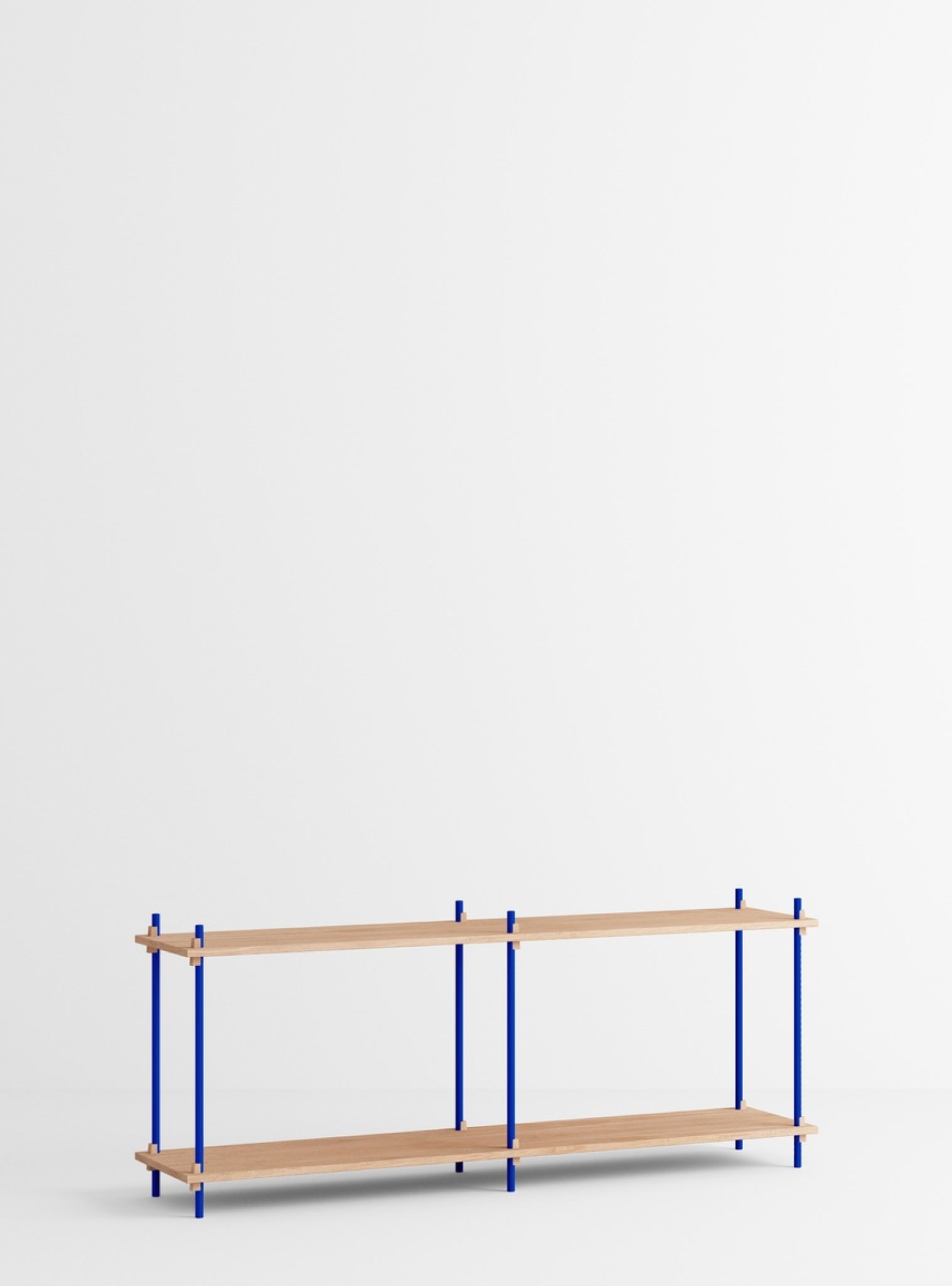 Customizable Moebe Shelving System in Oak & Deep Blue - Versatile Design