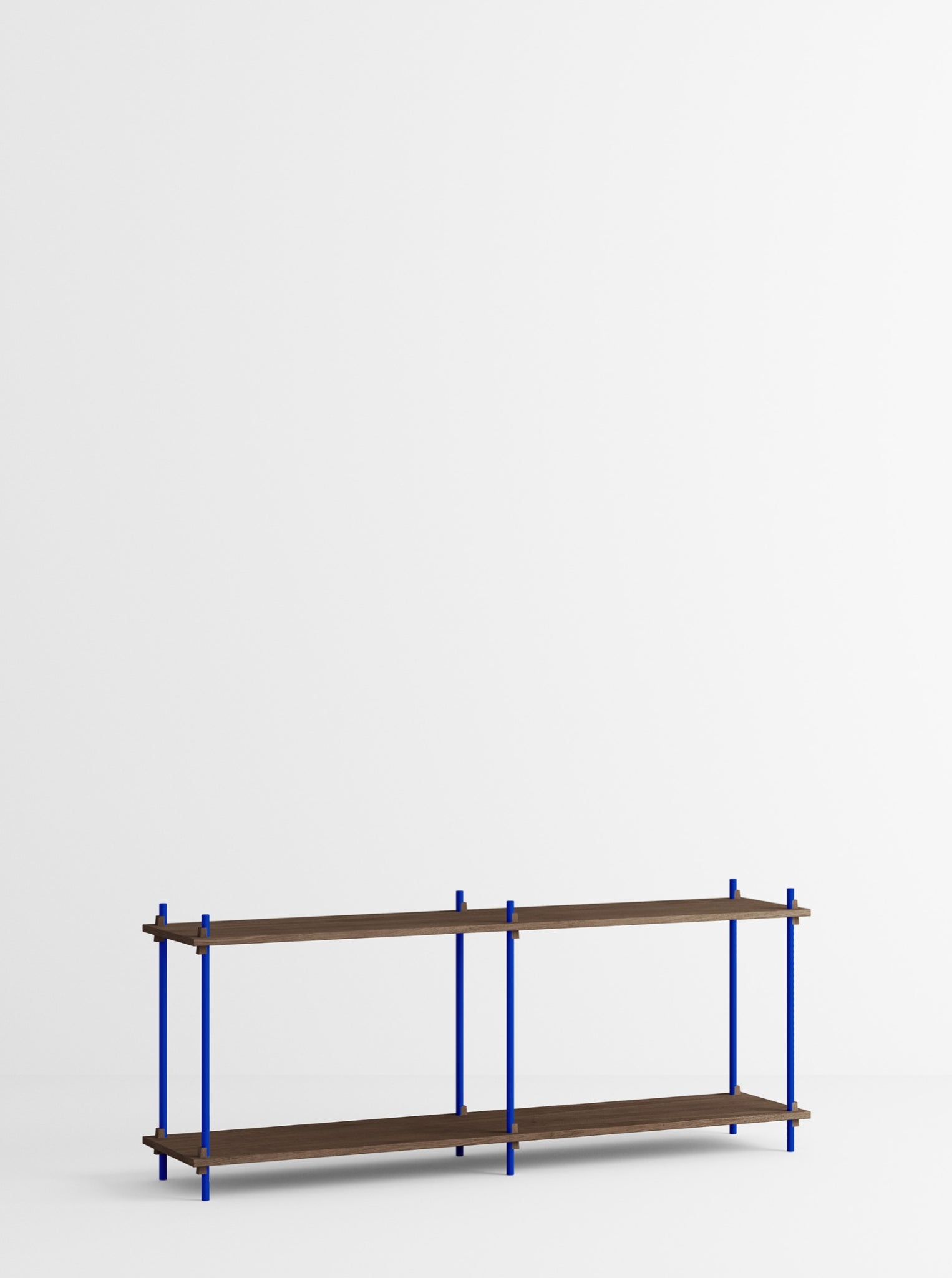 Customizable Moebe Shelving System in Smoked Oak & Deep Blue - 65cm High