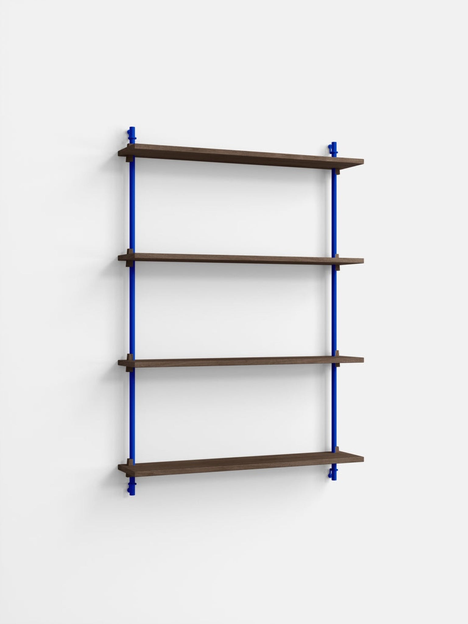 Moebe Wall Shelving WS.115.1: Smoked Oak & Deep Blue for Any Room